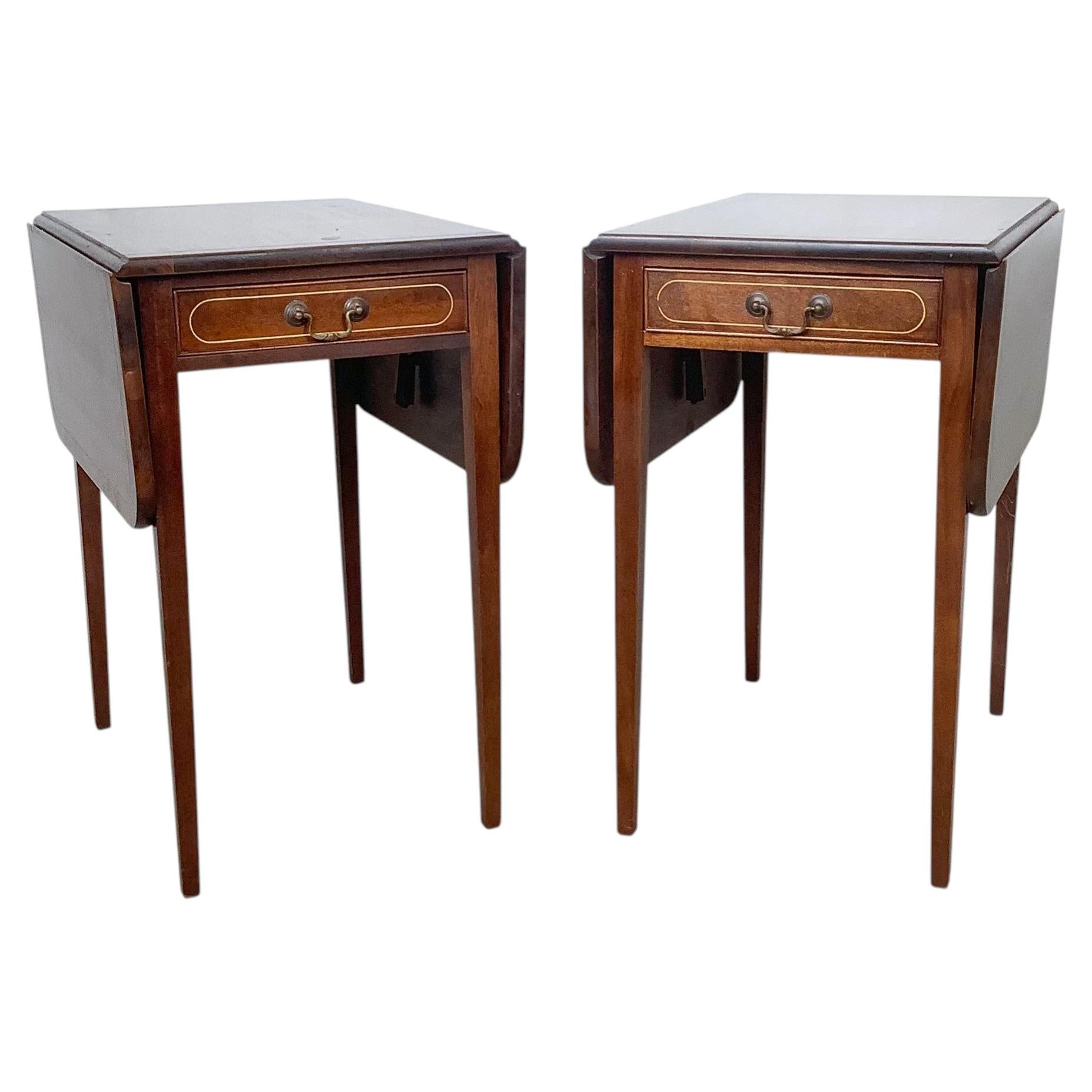 Pair of Regency Style Mahogany Pembroke Drop-Leaf Tables