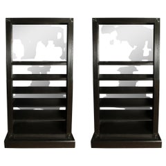 Pair of Regency Style Mirrored Back Bookcases