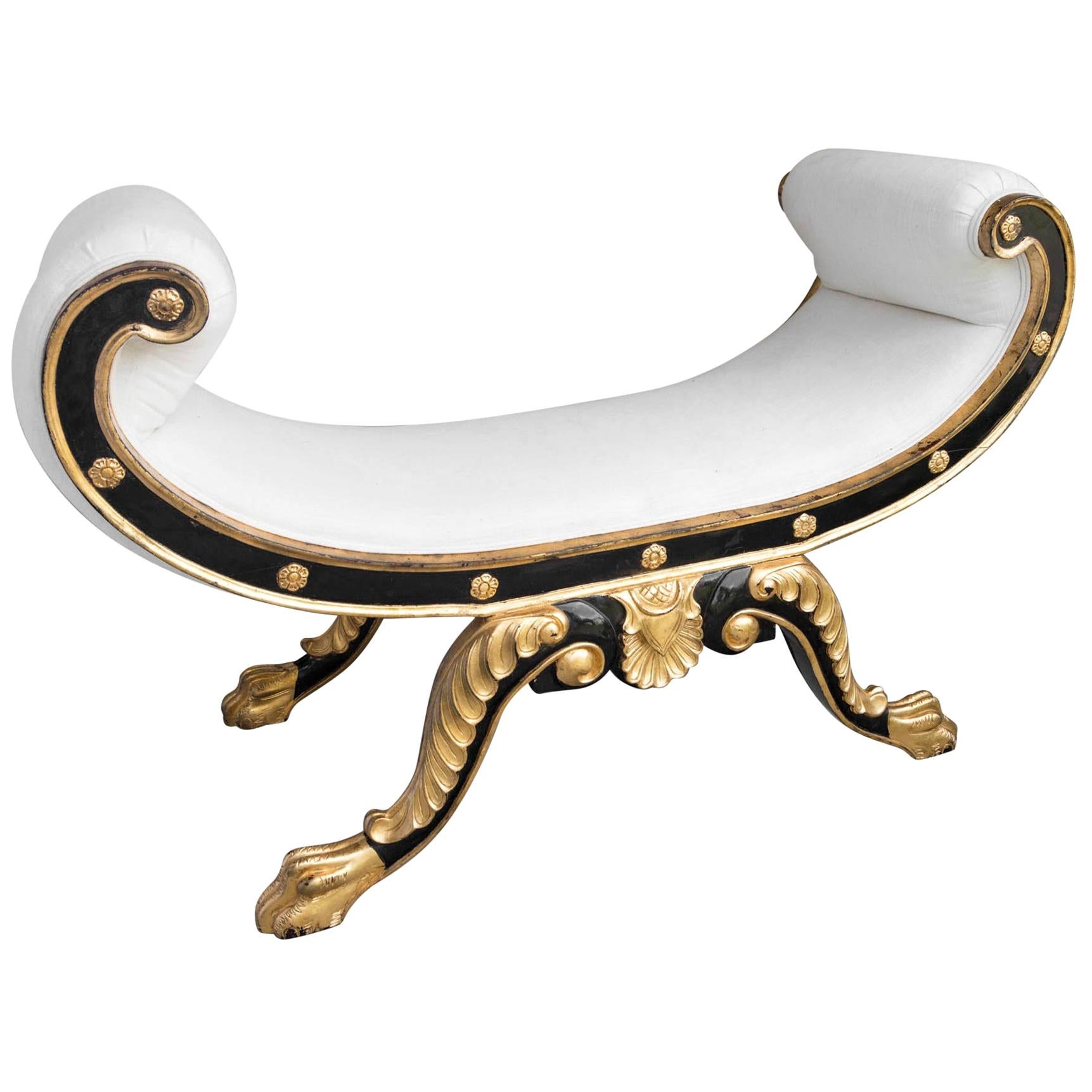 Regency Style Painted and Gilt Benches
