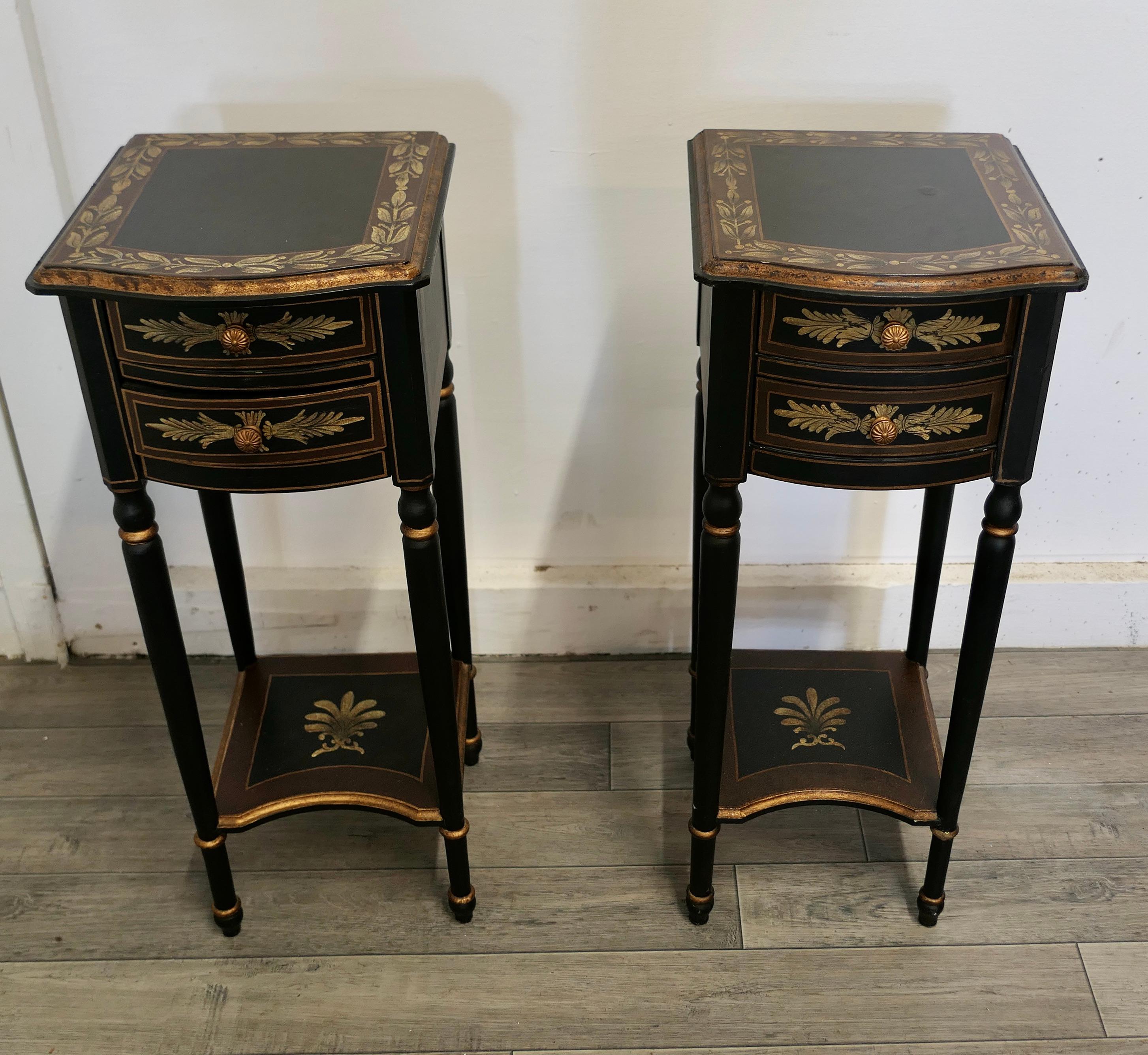 Pair of Regency Style Painted Side Tables or Night Tables  2