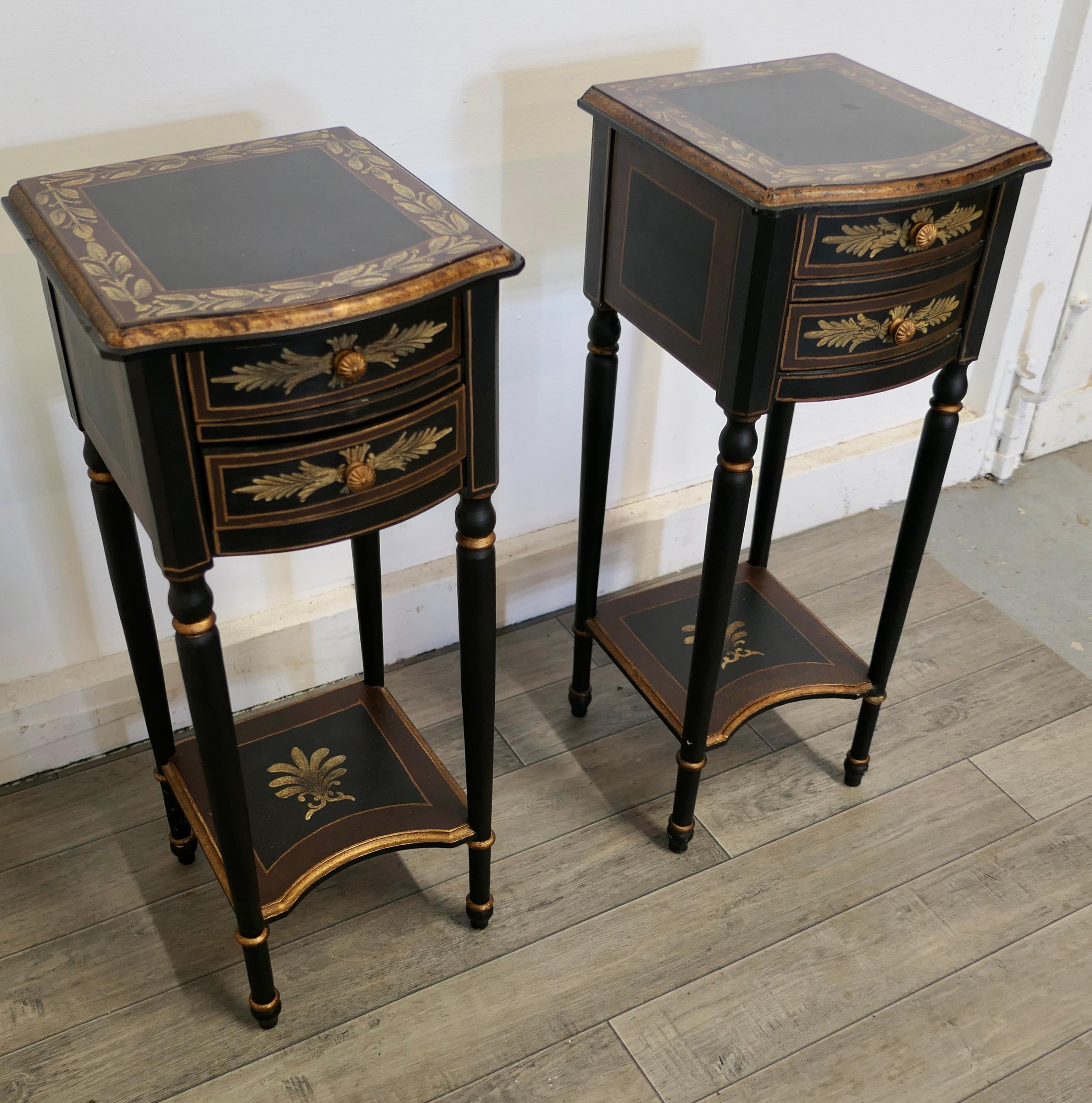 Pair of Regency Style Painted Side Tables or Night Tables  3