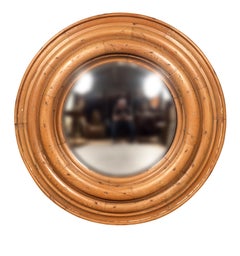 Pair Of Regency Style Pine Convex Mirrors