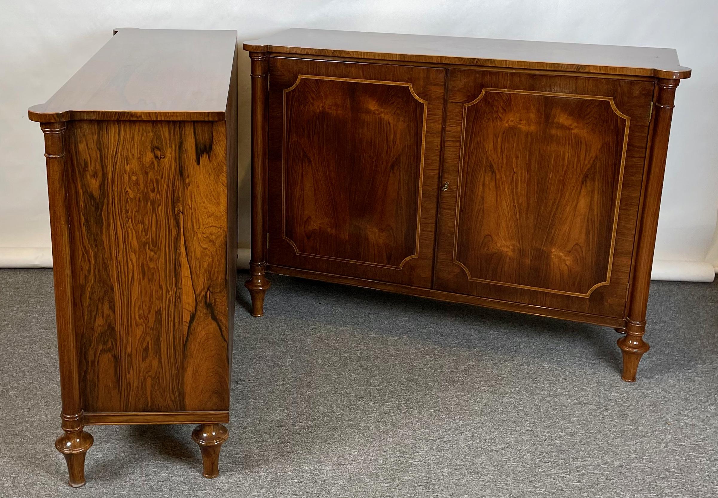 Pair of Regency Style Rosewood Cabinets In Good Condition In Kilmarnock, VA