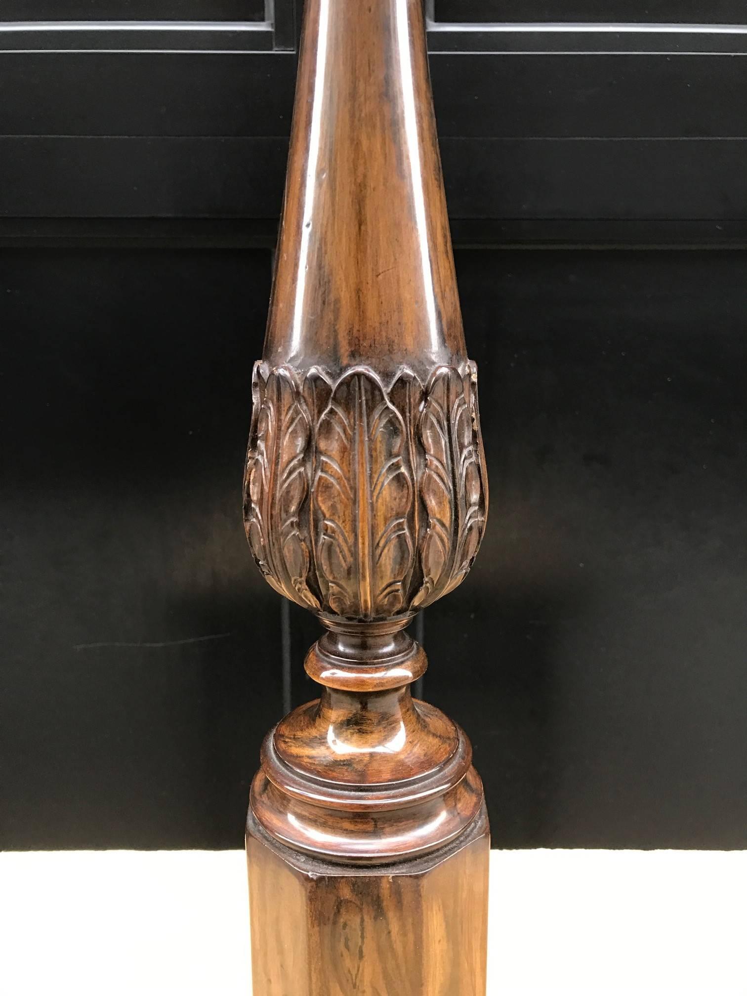 Pair of Regency Style Rosewood Finish Lamps In Good Condition For Sale In New York, NY