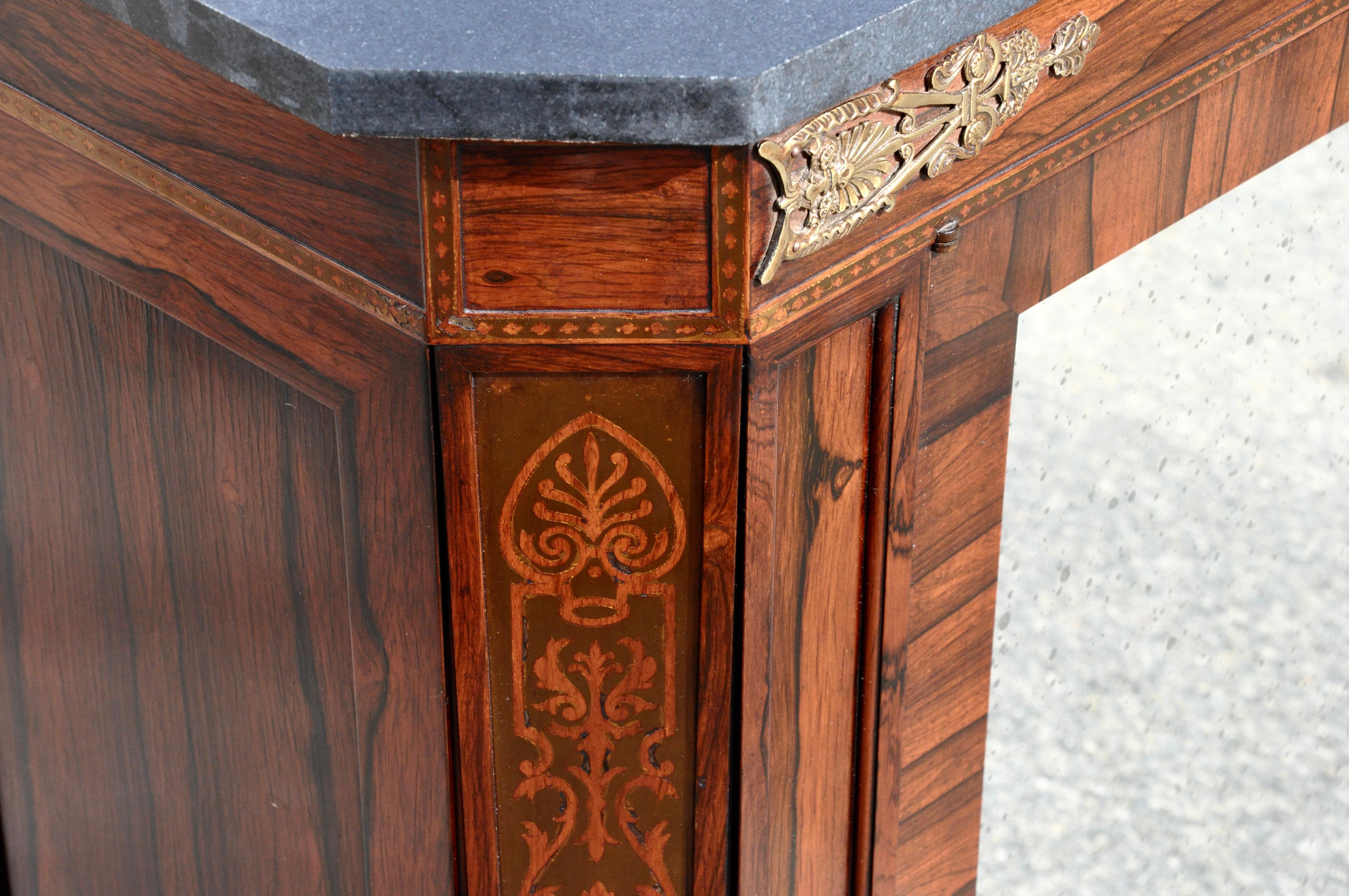 Pair of Regency Style Rosewood Side Cabinets In Good Condition For Sale In Essex, MA