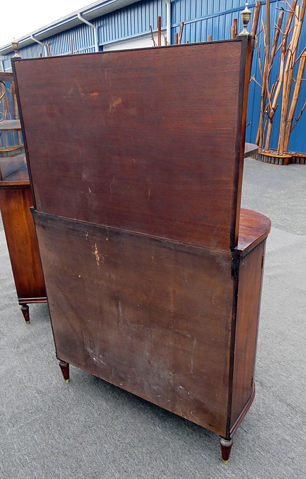 Metal Matched Pair of Mahogany English Regency Style Servers Buffet Sideboards
