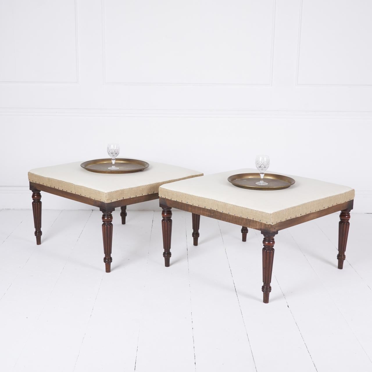 English Pair of Regency style stools For Sale