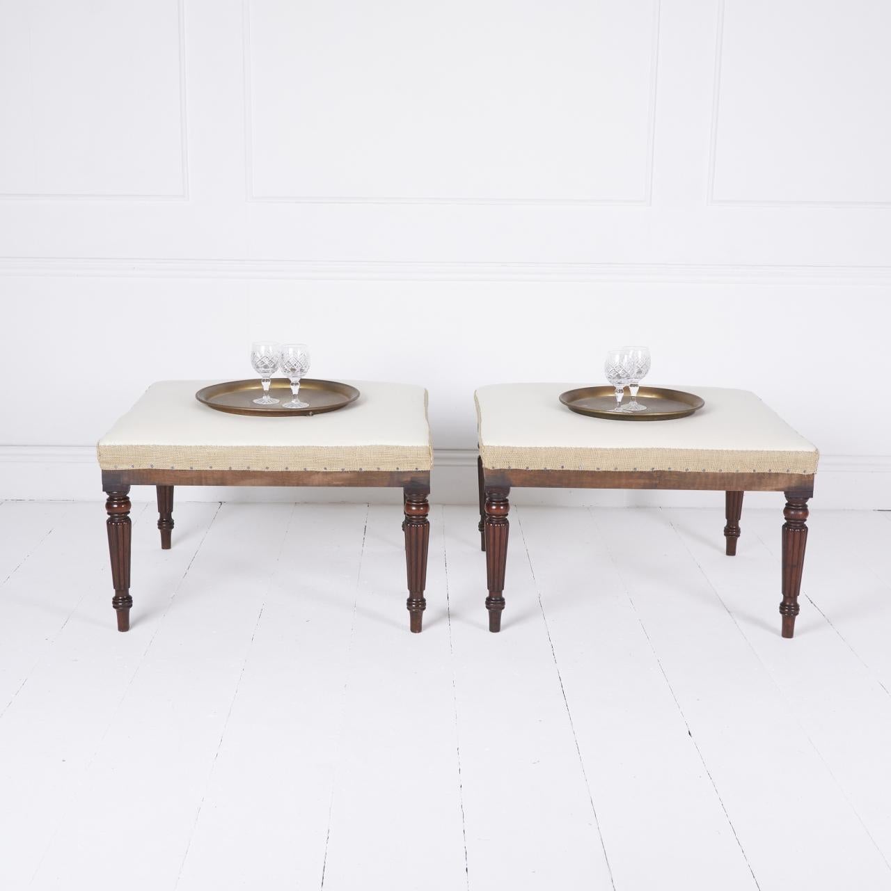 Contemporary Pair of Regency style stools For Sale