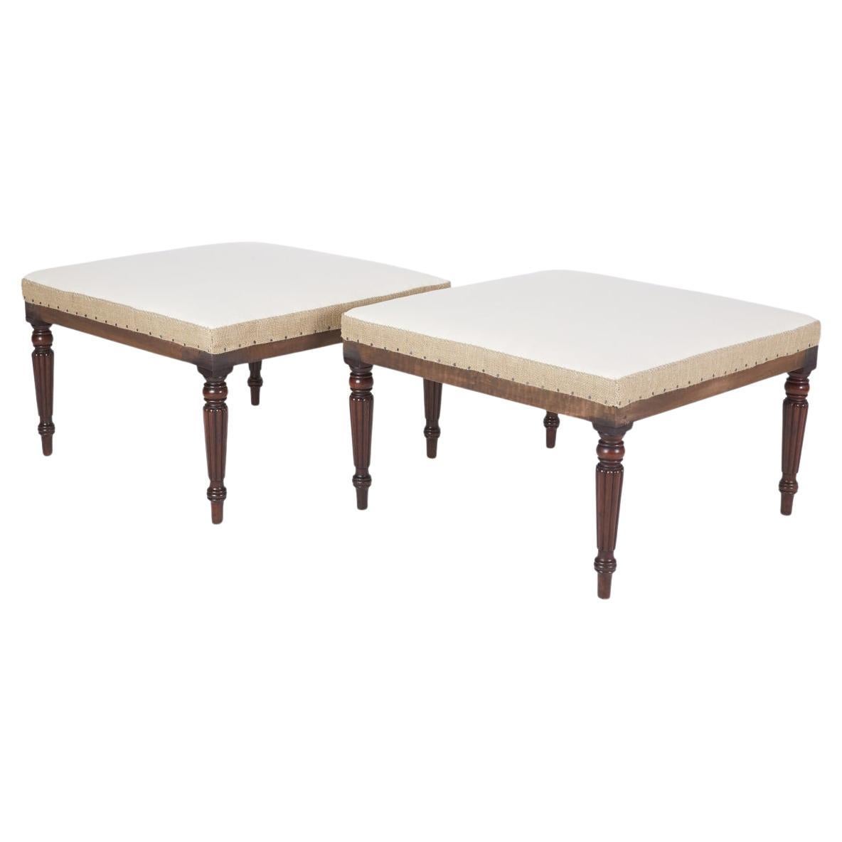 Pair of Regency style stools For Sale