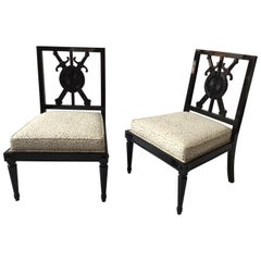 Pair of Regency Style Sword Slipper Chairs