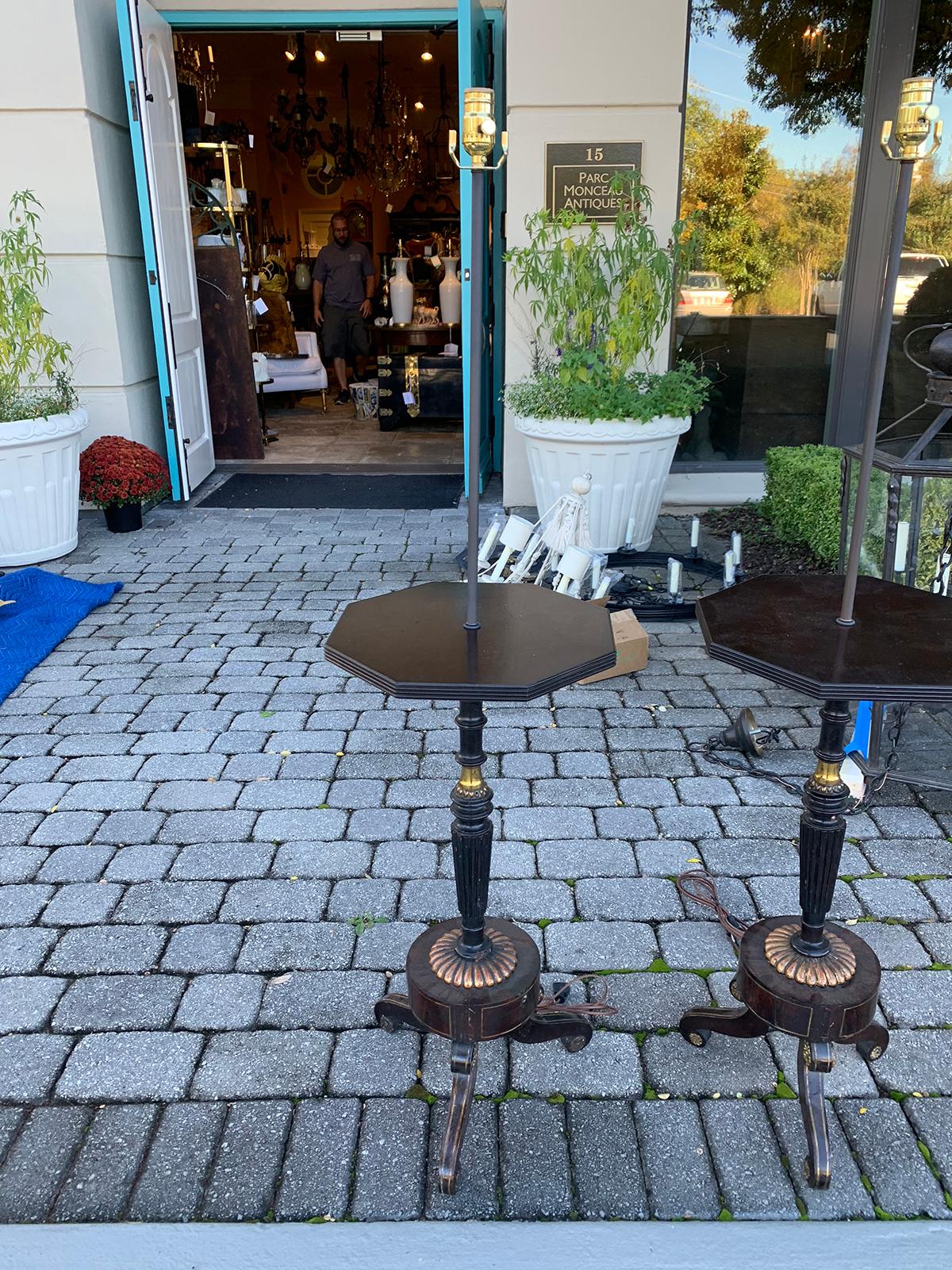 Pair of Regency Style Tables with Period Elements as Floor Lamps (20. Jahrhundert)