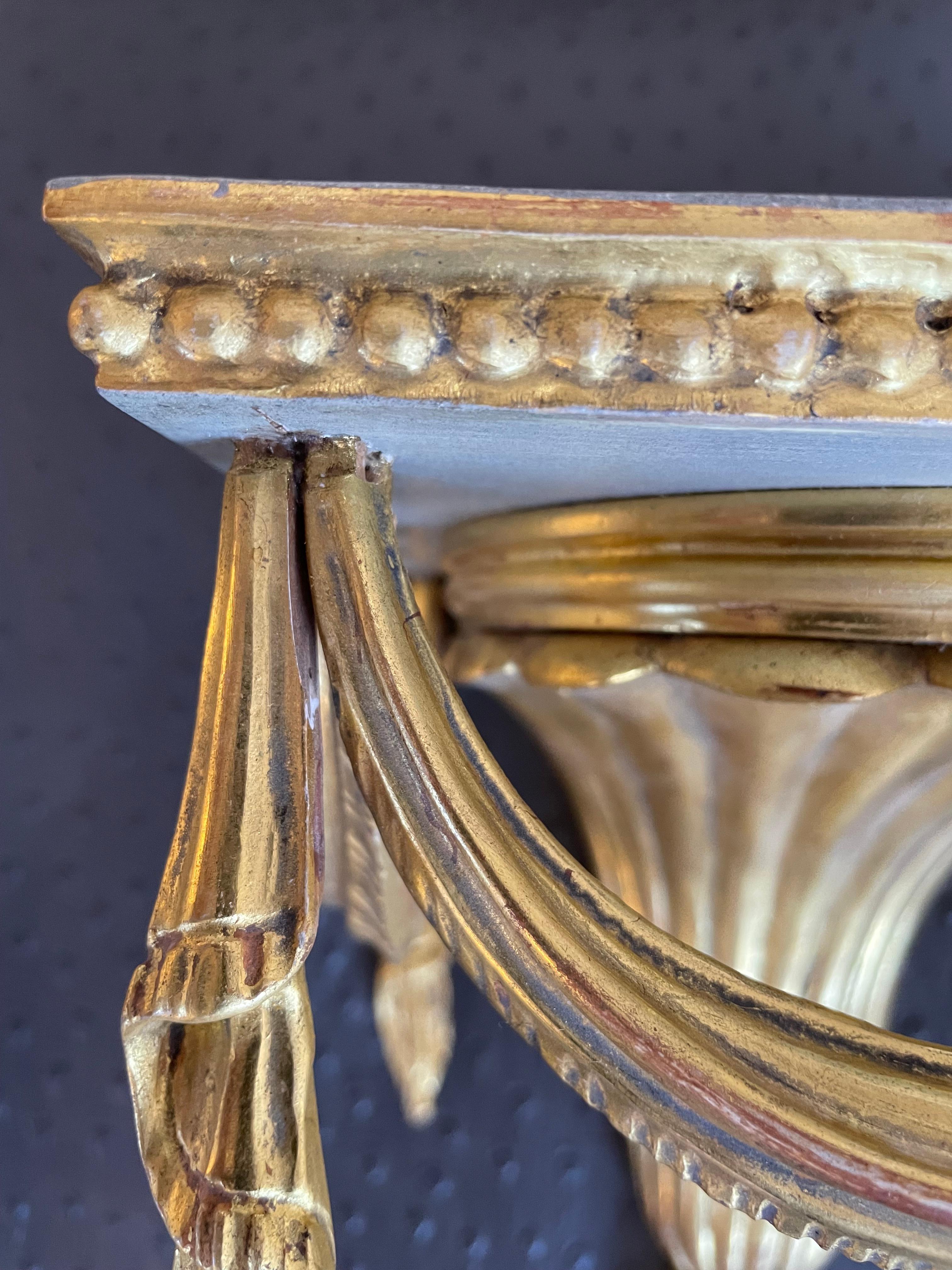 Pair of Regency Style Giltwood Wall Brackets For Sale 7