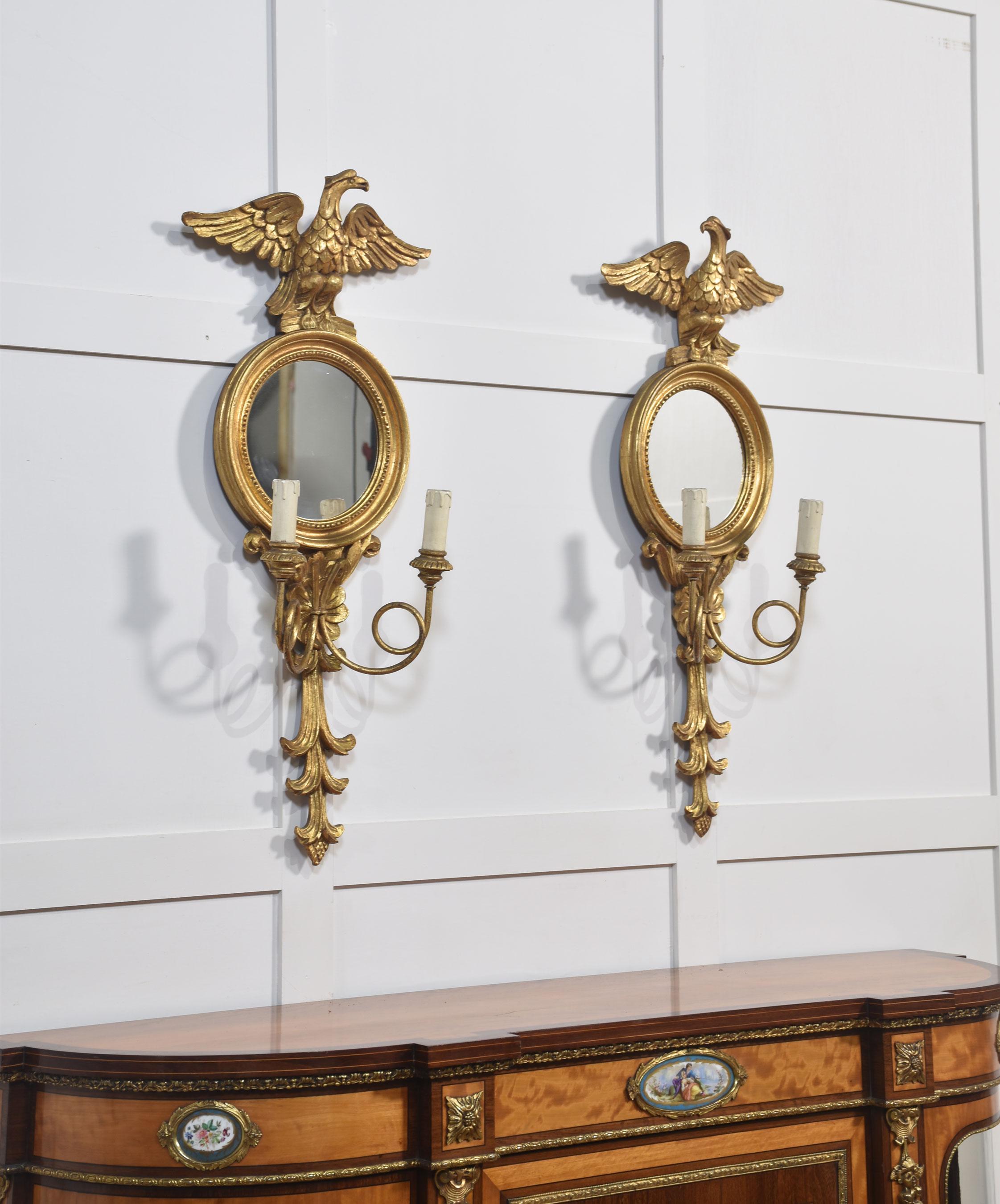 Pair of Regency style wall mirrors For Sale 1
