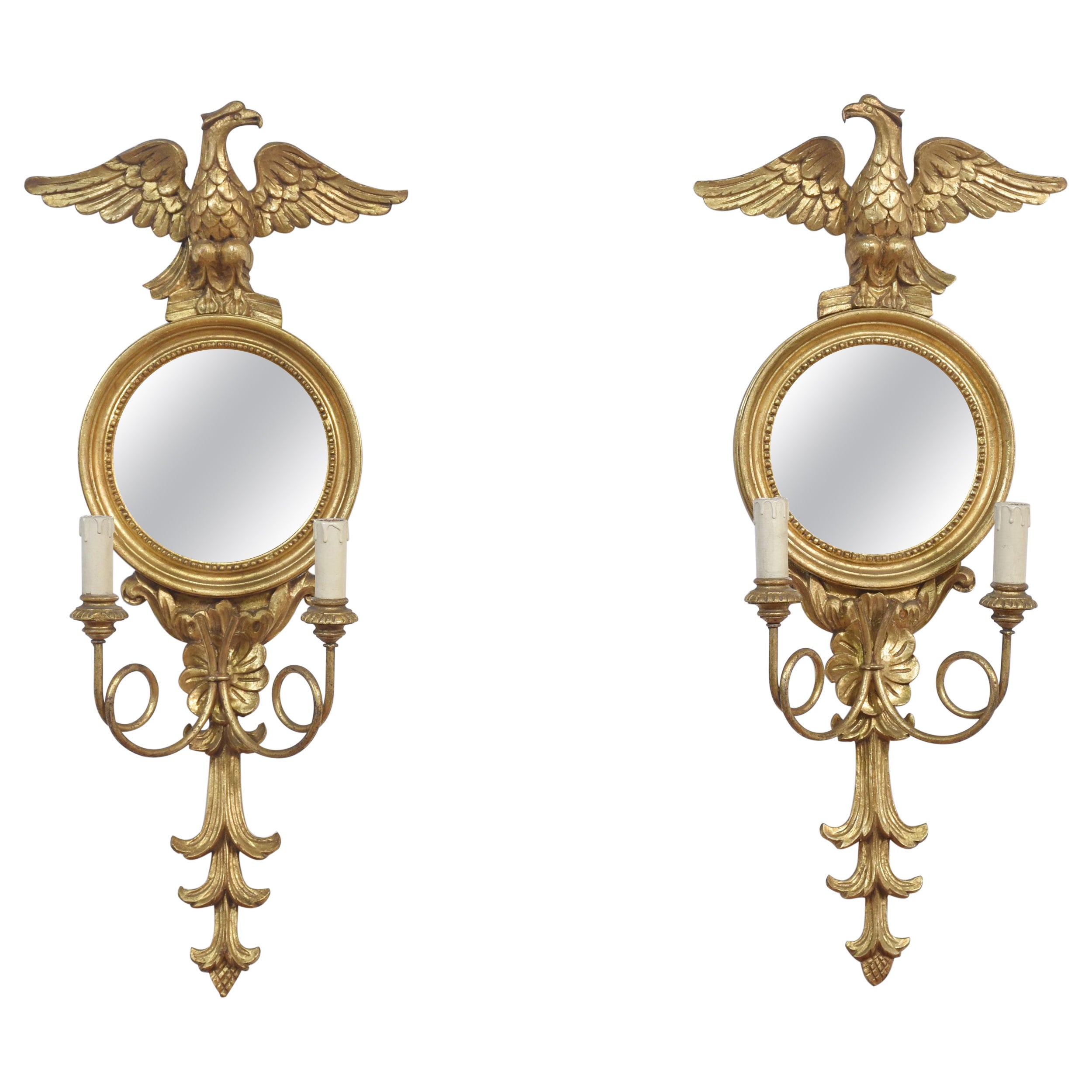 Pair of Regency style wall mirrors For Sale