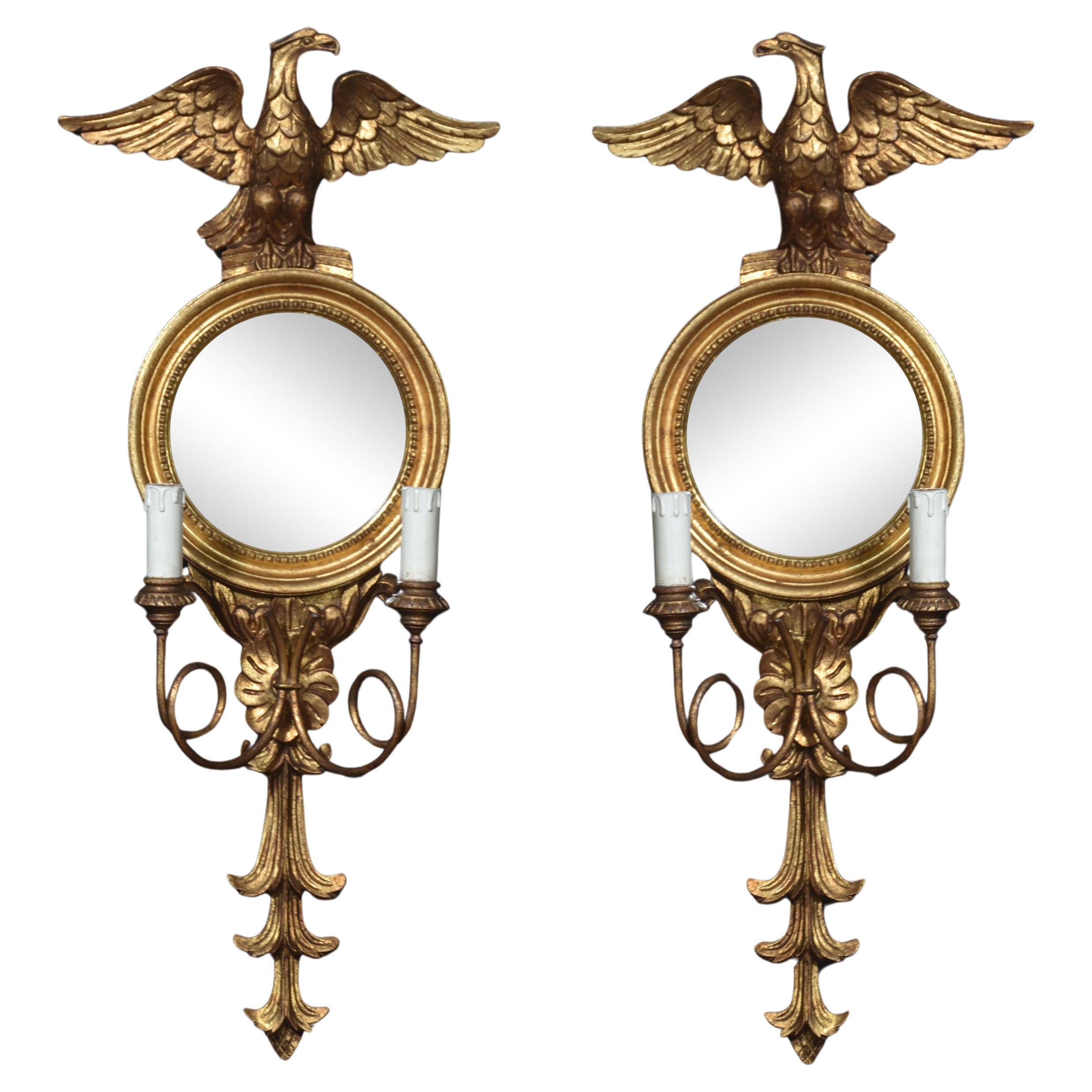Pair of Regency style wall mirrors For Sale