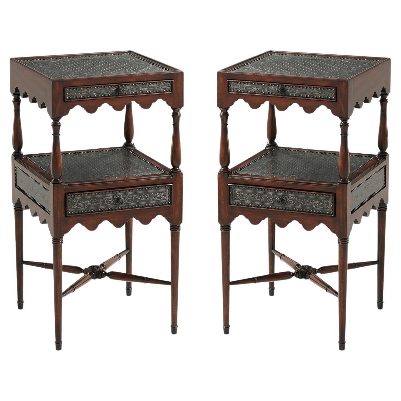 Pair of Regency Two-Tier Side Tables