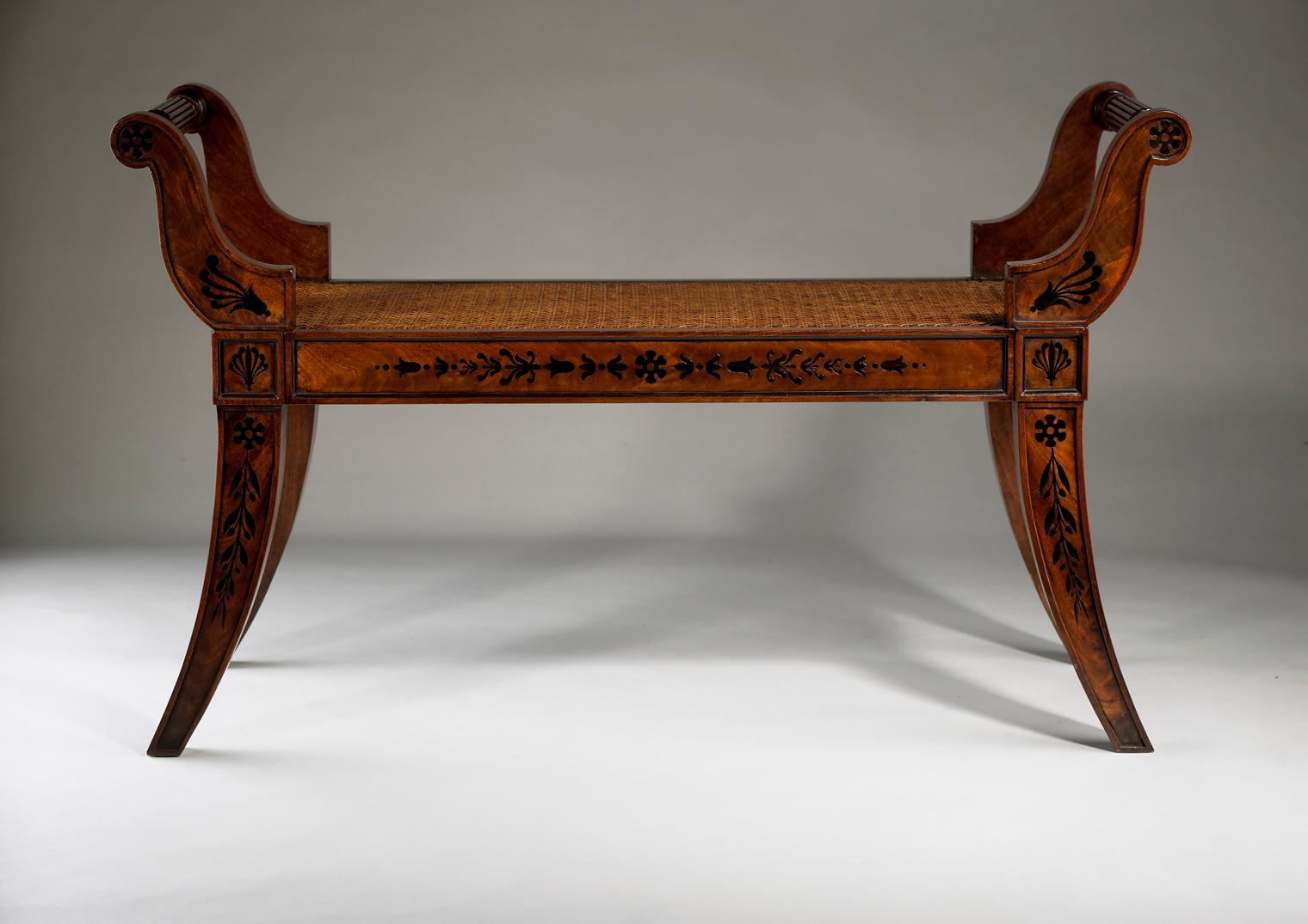 British Pair of Regency Window Seats Attributed to George Bullock For Sale