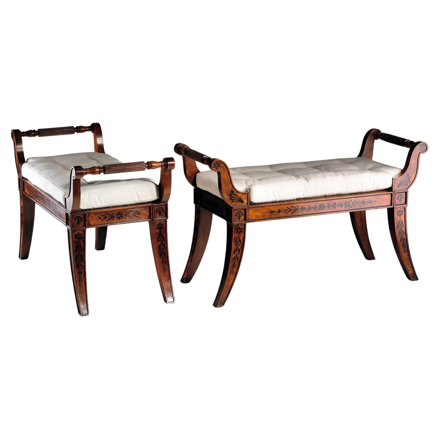 Pair of Regency Window Seats Attributed to George Bullock For Sale
