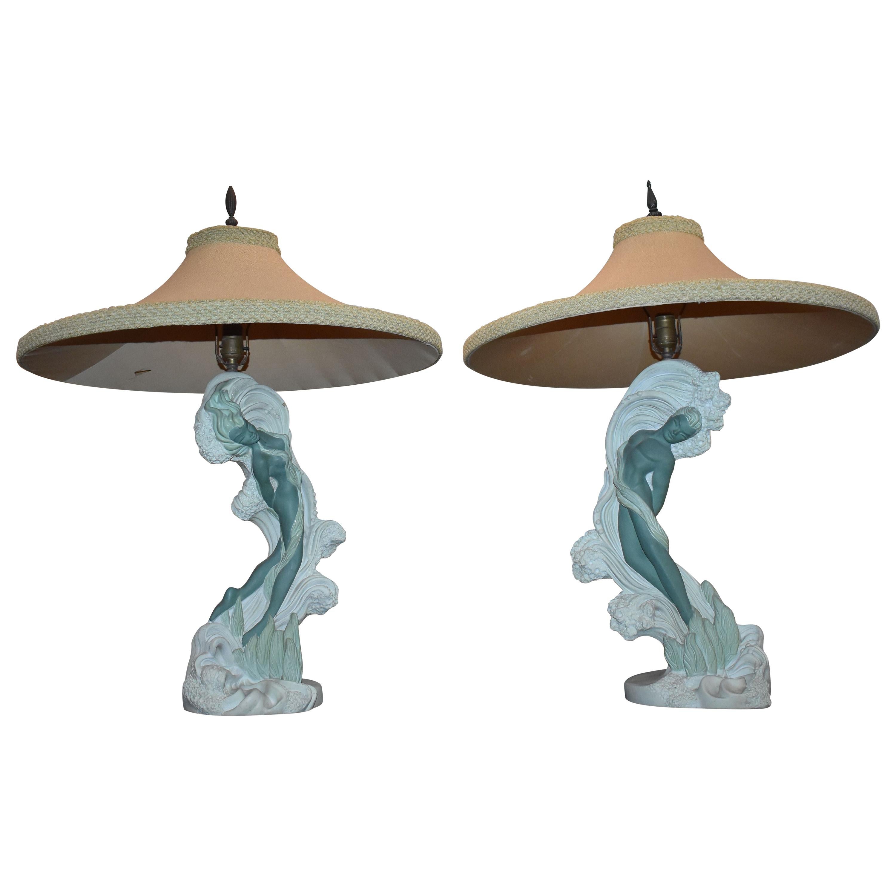 Pair of Reglor of California Lamps with Original Shade