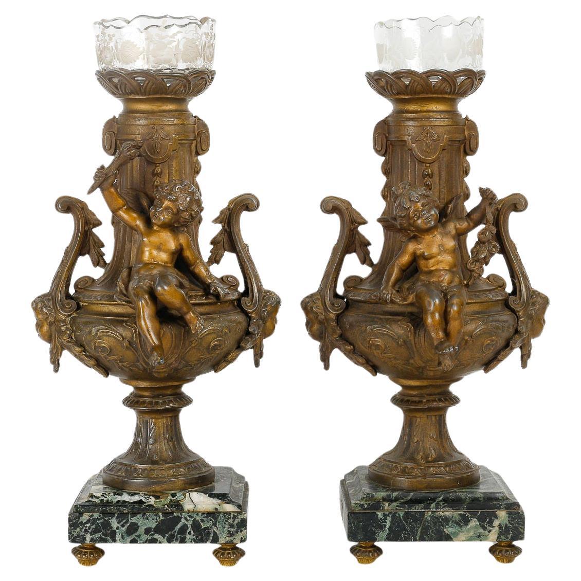 Paar normale Vasen, 19. Jahrhundert, Zeit Napoleons III.-Periode.