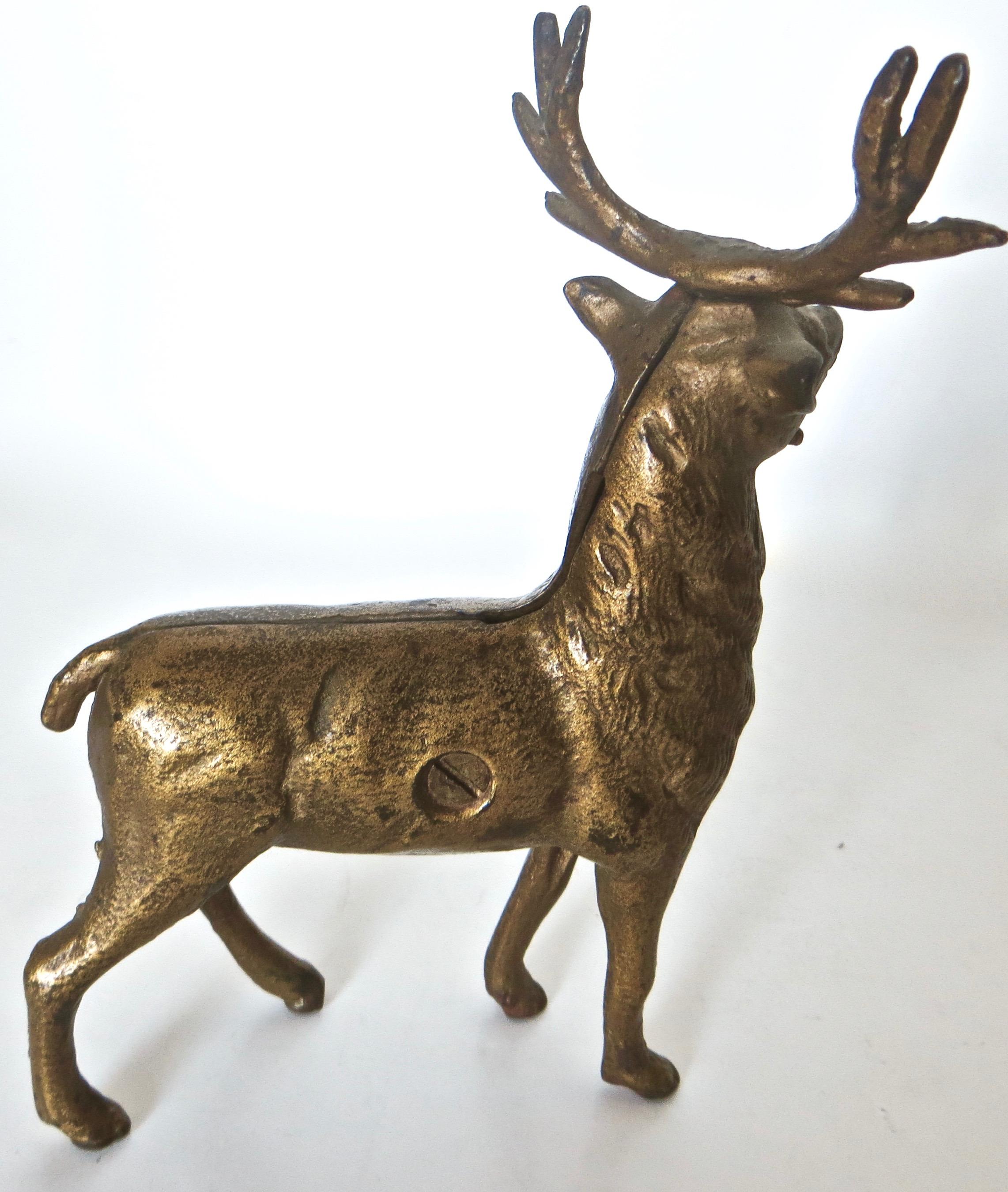 Pair of Reindeer Antique Still Banks, American, circa 1910 For Sale 5