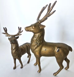 Pair of Reindeer Antique Still Banks, American, circa 1910