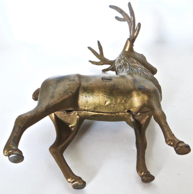 Iron Pair of Reindeer Antique Still Banks, American, circa 1910 For Sale