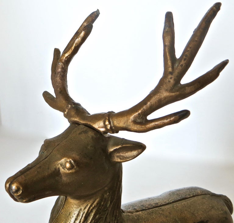 Pair of Reindeer Antique Still Banks, American, circa 1910 For Sale 1