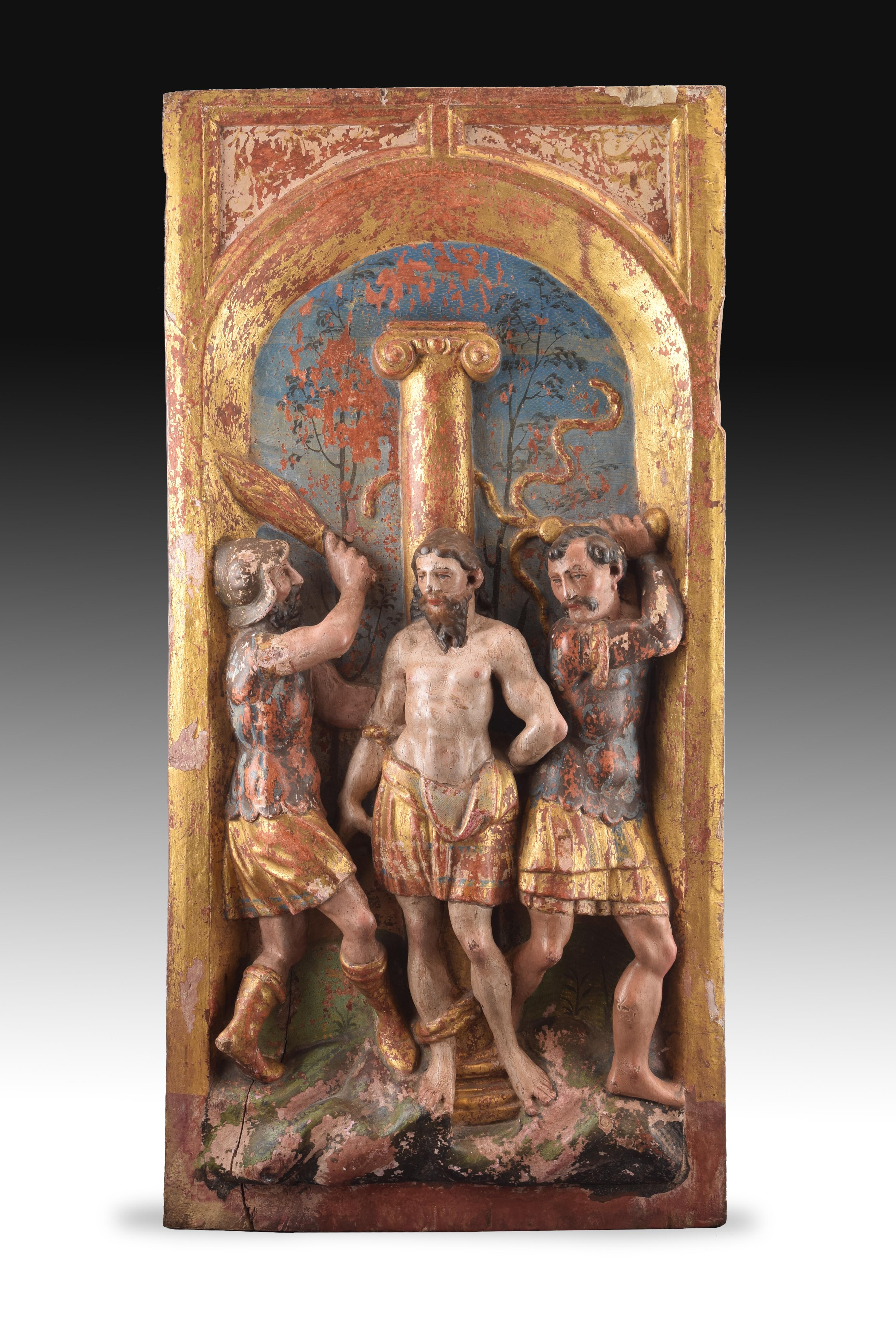 Renaissance Pair of Reliefs, Carved, Polychrome and Gilt Wood, Castilian School, 16th C For Sale