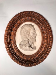 Pair of Reliefs in Marble Représenting the Virgin Mary and Christ after GIRARDON