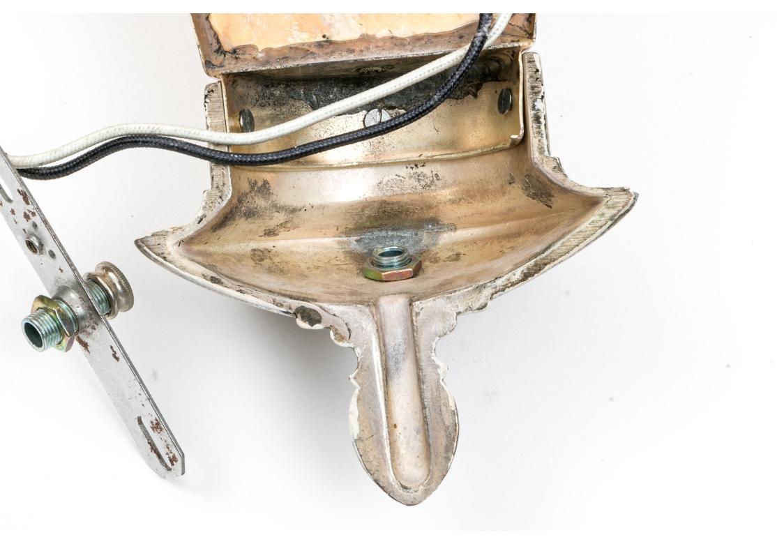 Pair Of Remains Antique Lighting Silver Plate Wall Lamps For Sale 2