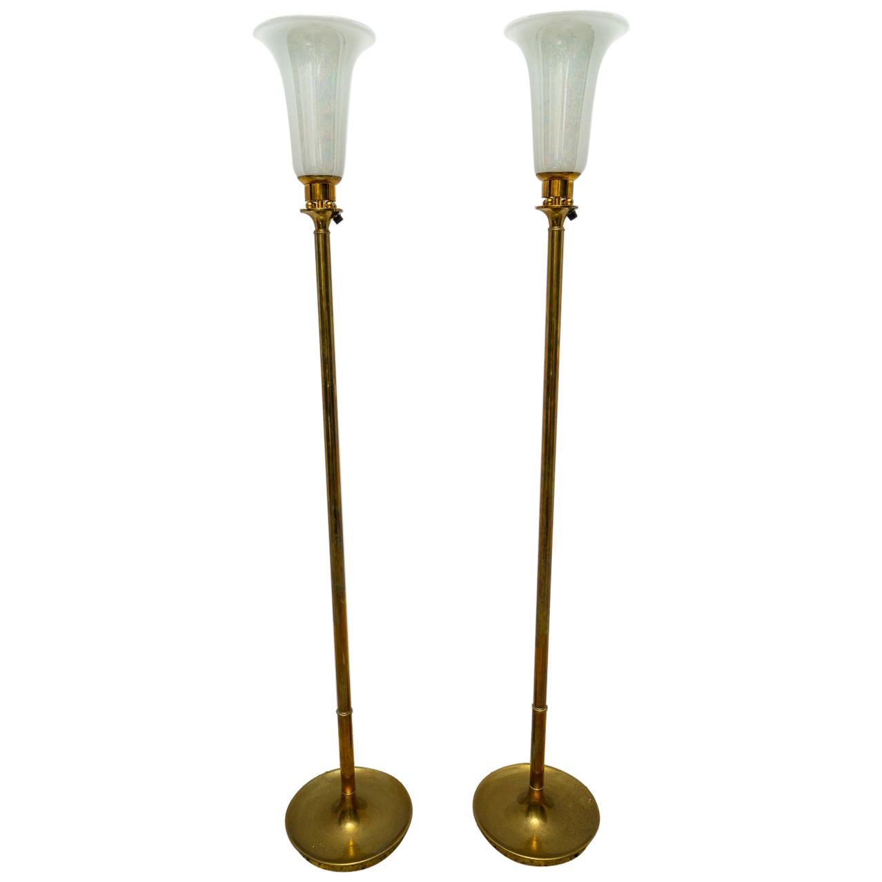 Pair of Rembrandt Art Deco Torchère Lamps