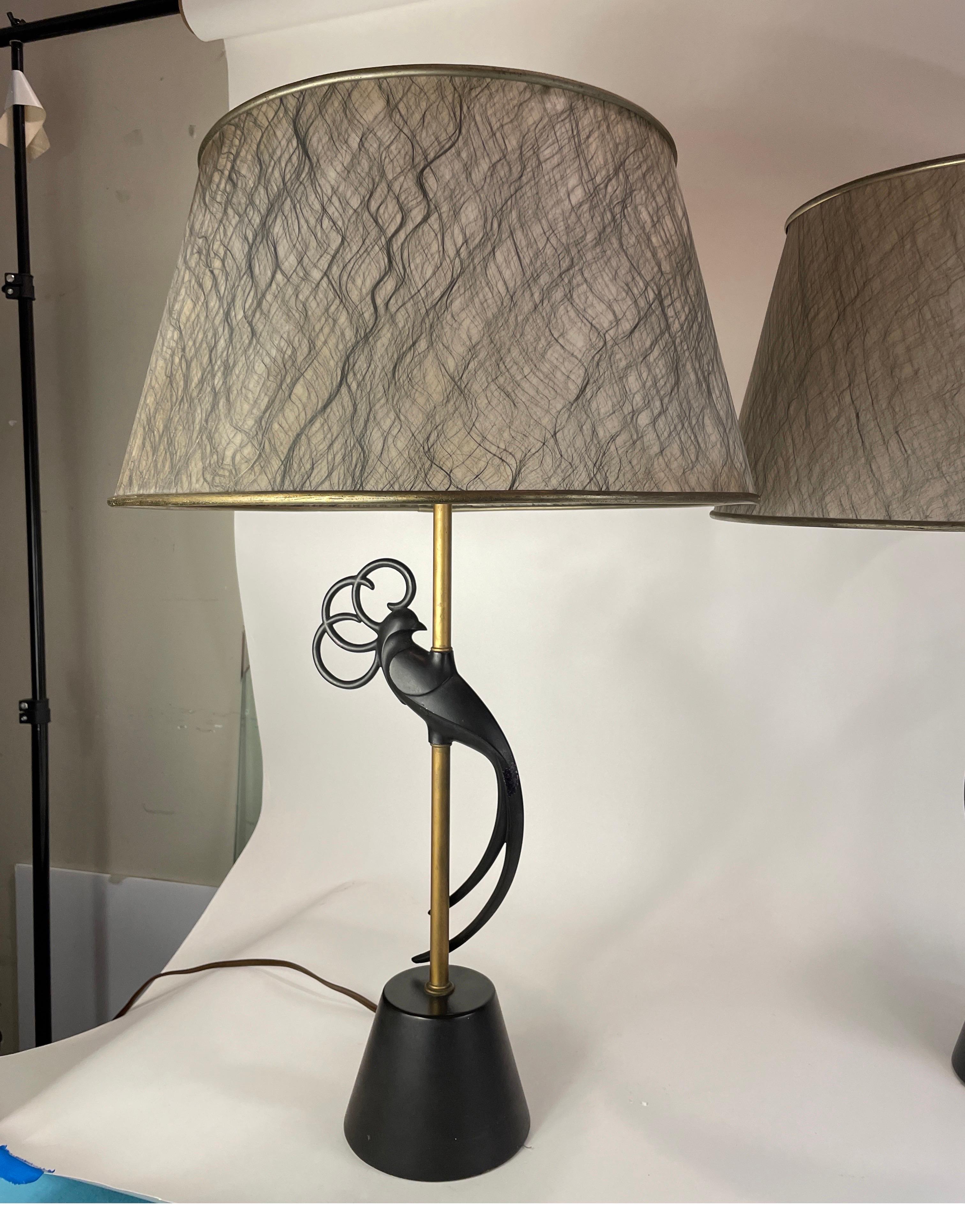 Américain Paire de lampes de table Rembrandt Lovebird en vente