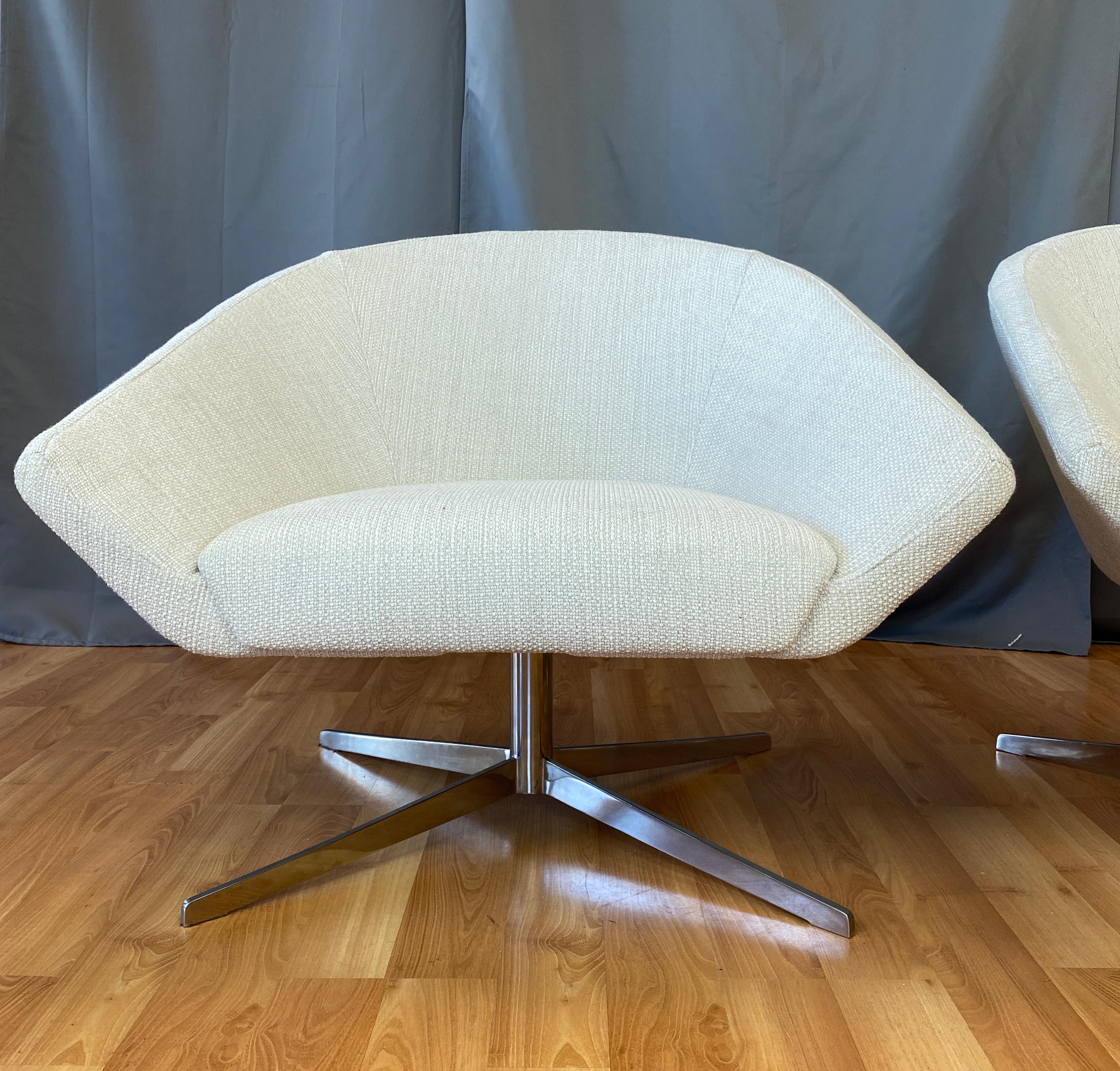 Modern Pair of Remy Lounge Chairs by Jeffrey Bernett for Bernhardt Design