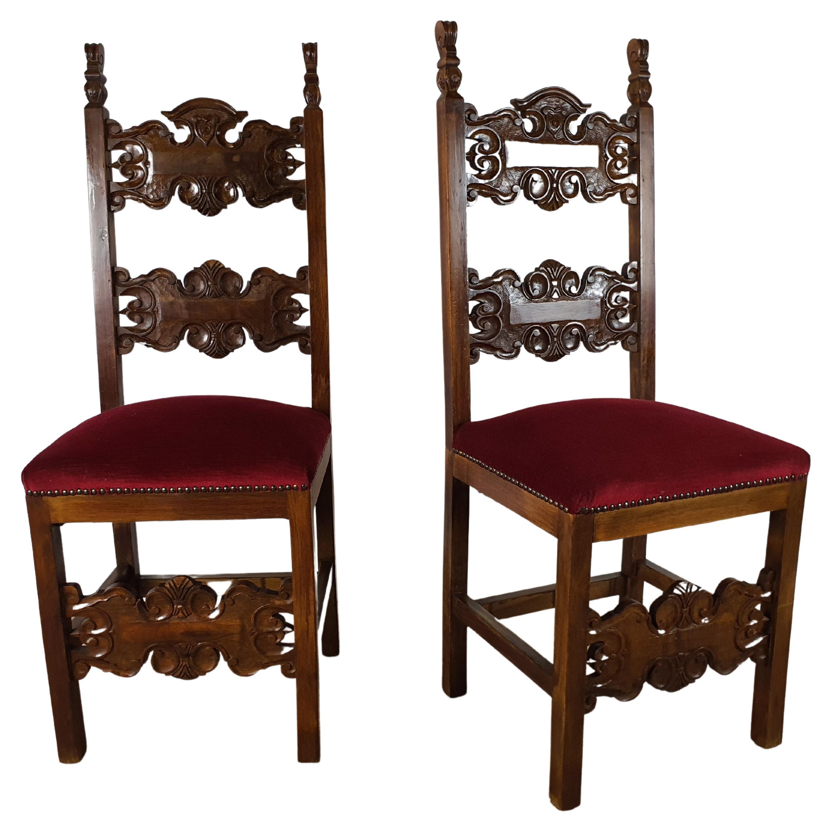 Pair of Renaissance Chairs from the Early 1900s