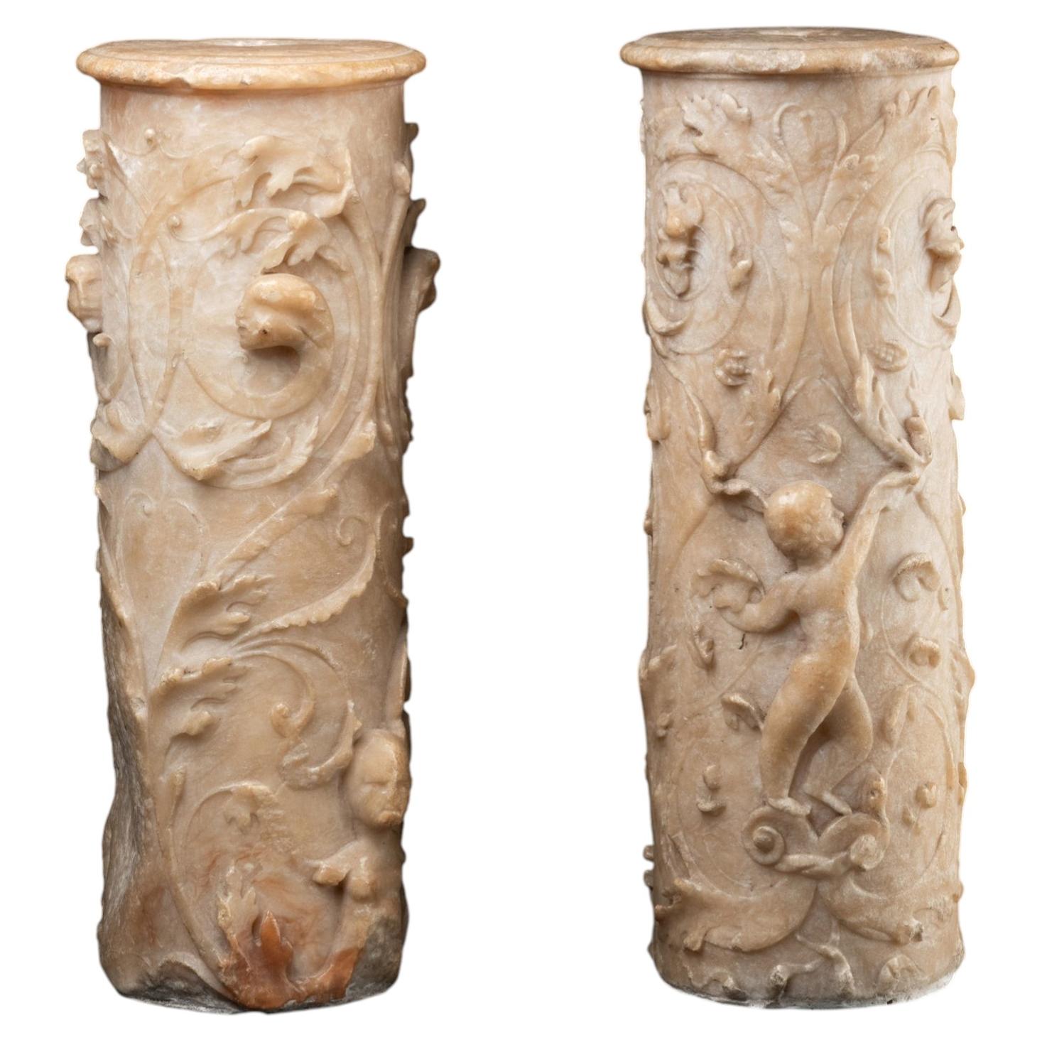 Coppia di colonne rinascimentali - Cornelis Floris de Vriend - Metà del XVI secolo in vendita