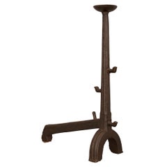 Pair of Renaissance Period French 17th Century Cast Iron Andirons