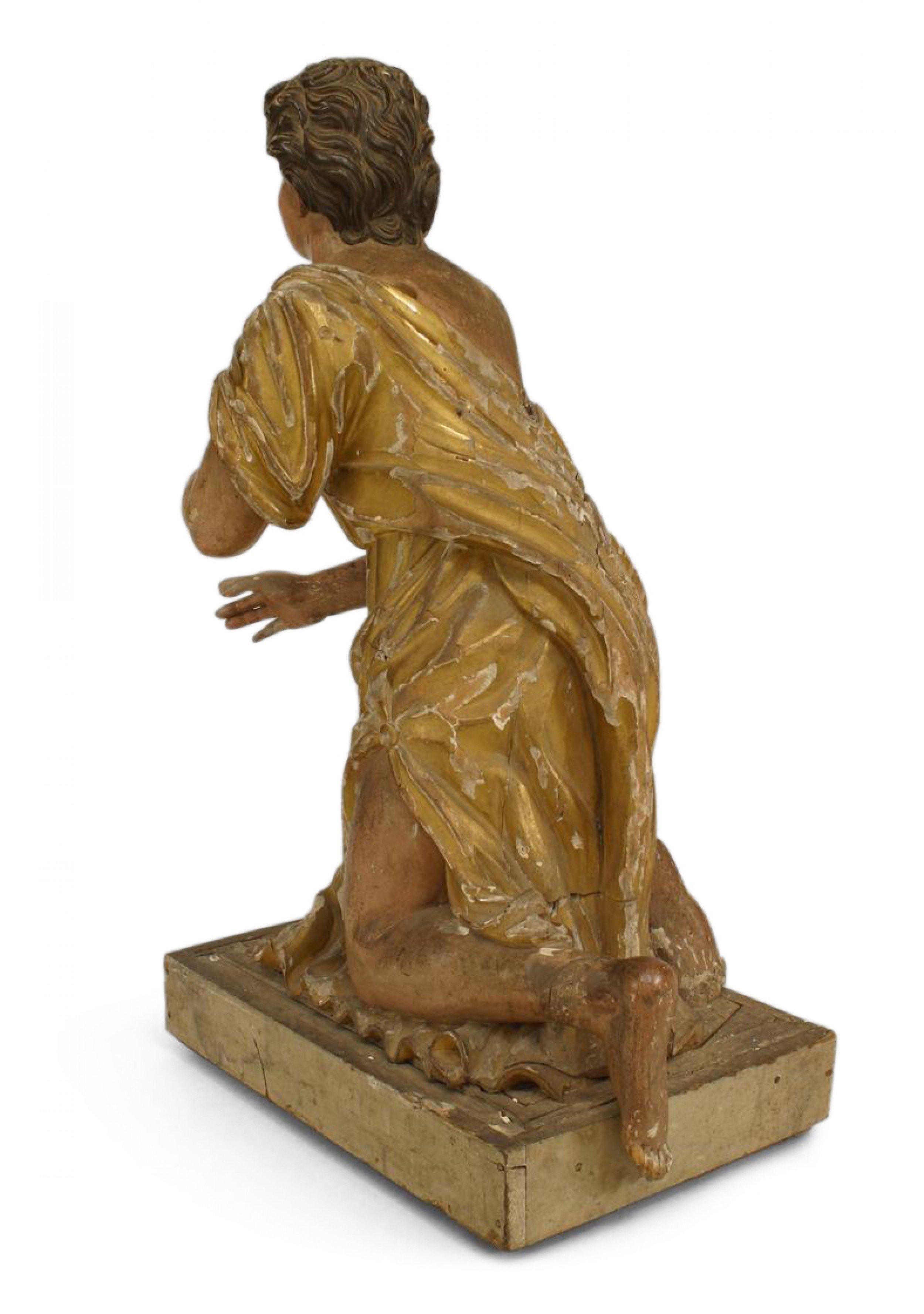 Pair of Renaissance Polychromed Kneeling Figures For Sale 5