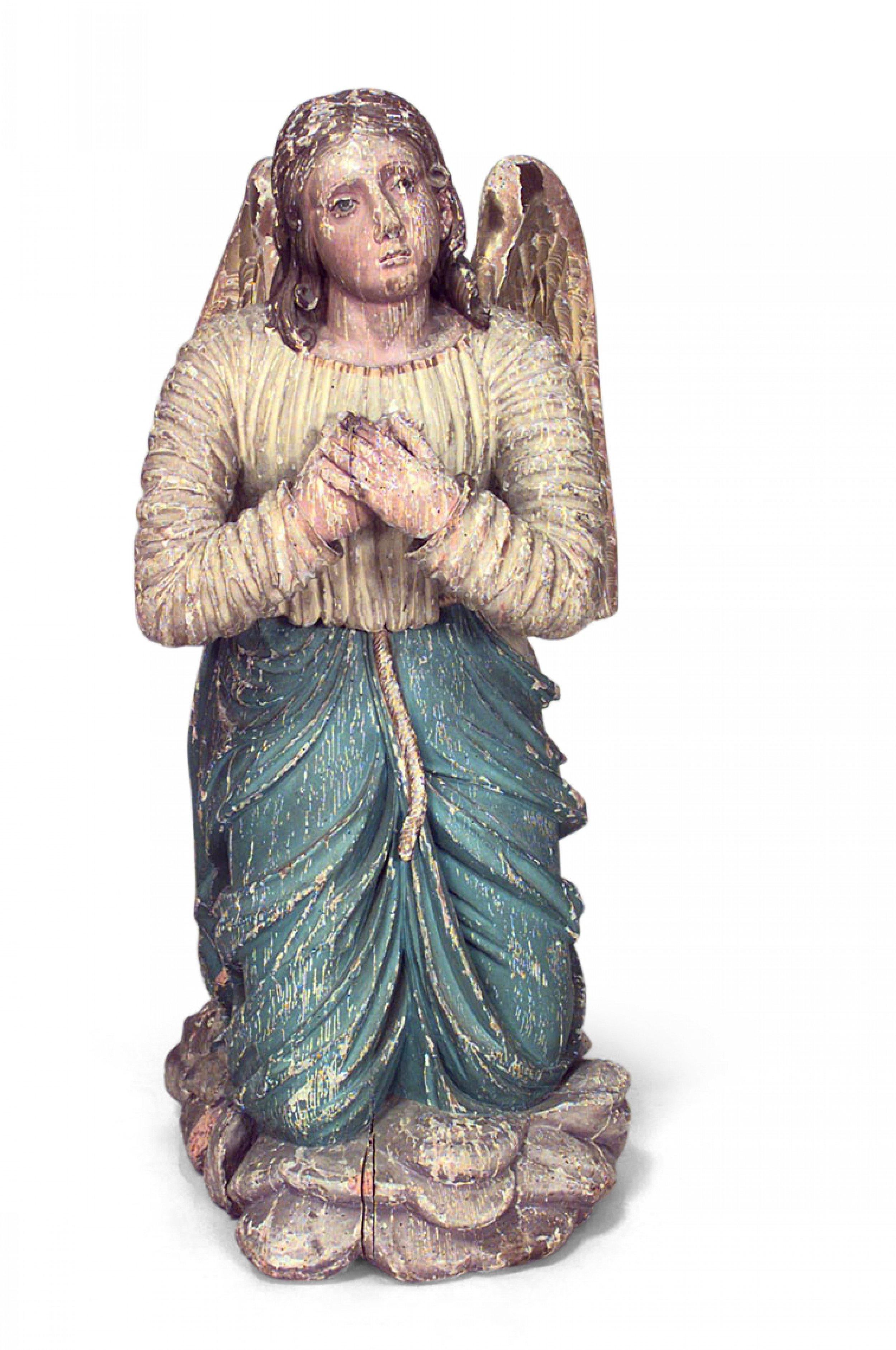 XIXe siècle Paire de figures ailées polychromées de la Renaissance en vente