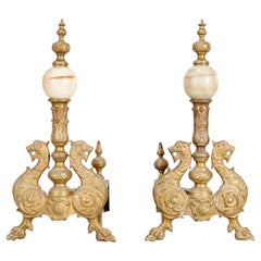 Metal Fireplace Tools and Chimney Pots