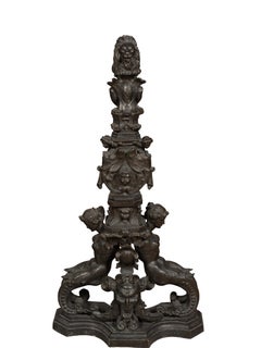 Pareja De Andirones De Bronce Renacentistas