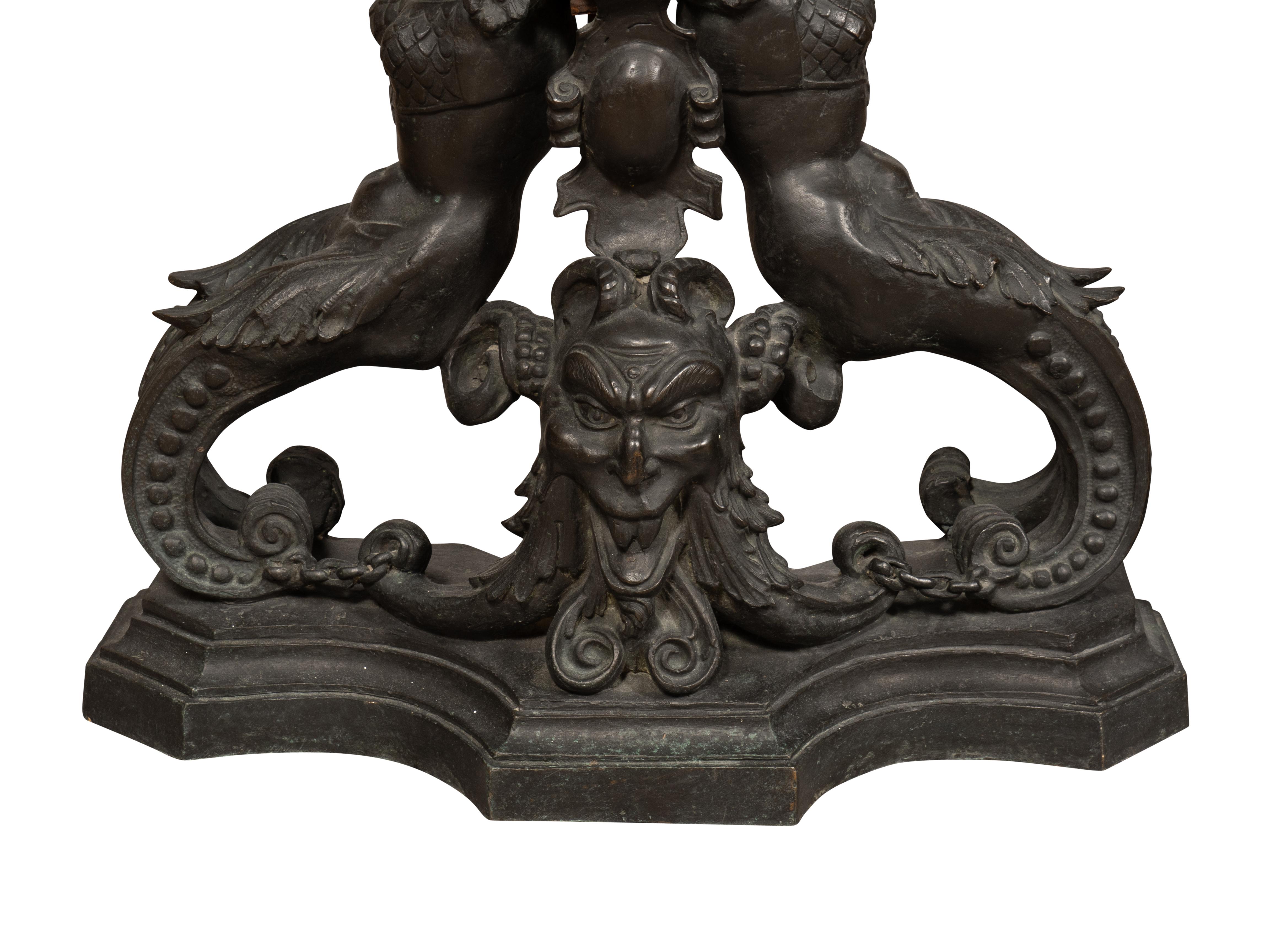 Pair Of Renaissance Revival Bronze Andirons For Sale 4