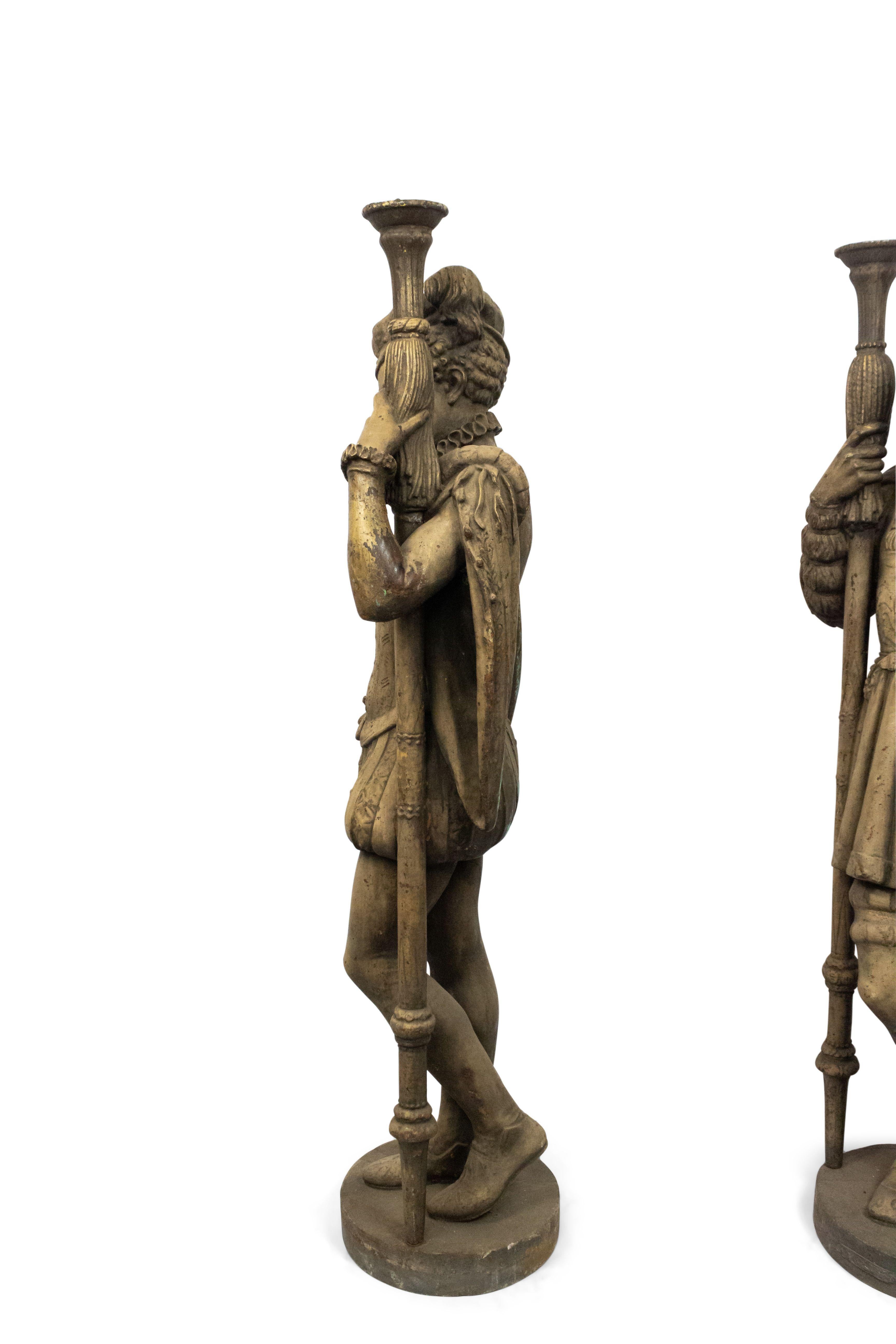 Pair of Italian Renaissance Iron Page Figures For Sale 5