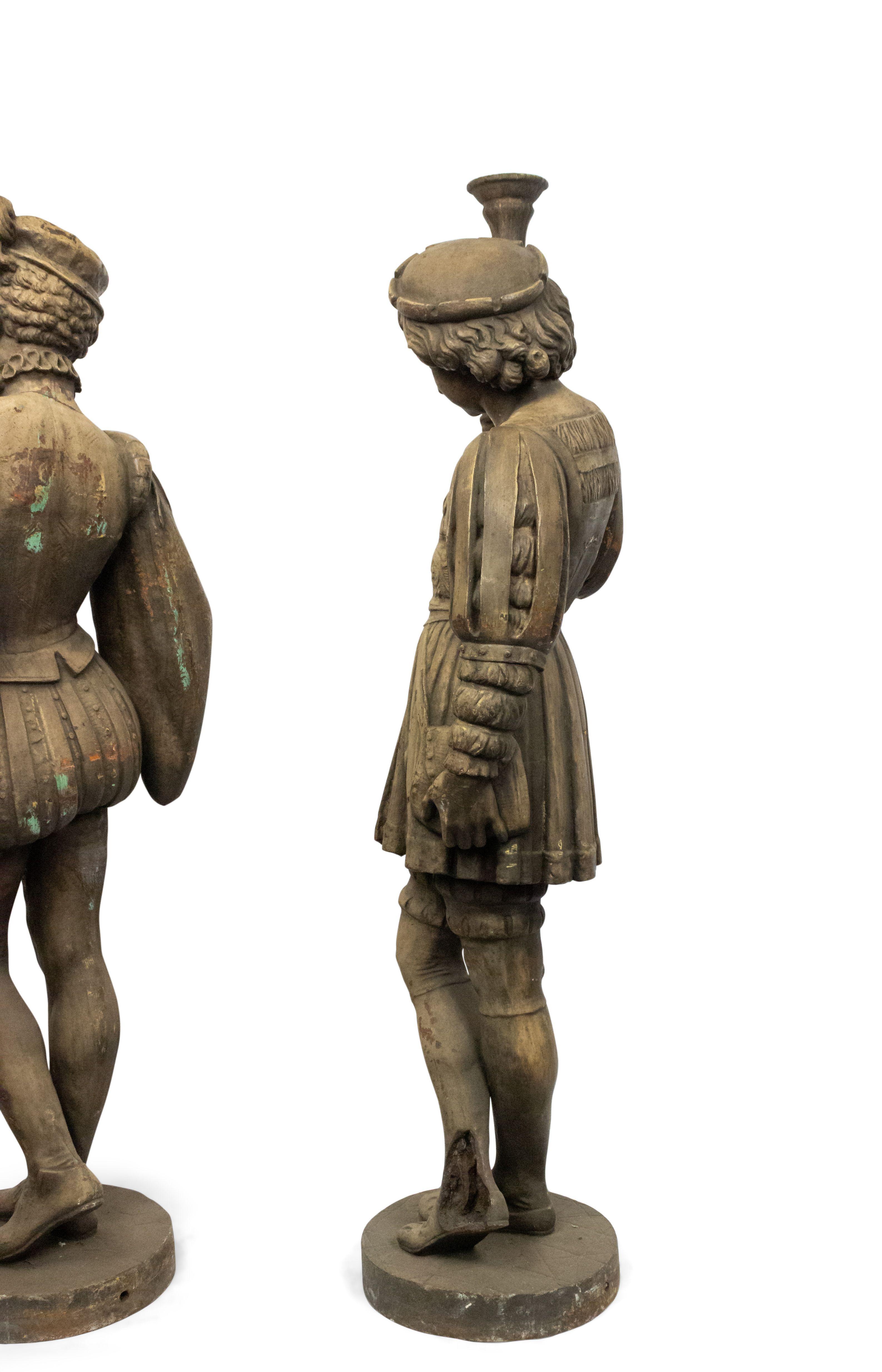 Pair of Italian Renaissance Iron Page Figures For Sale 2