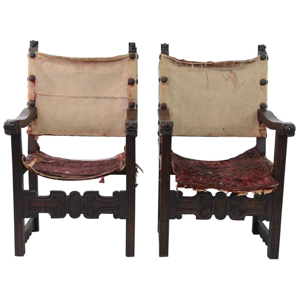 Pair of Renaissance Style Armchairs