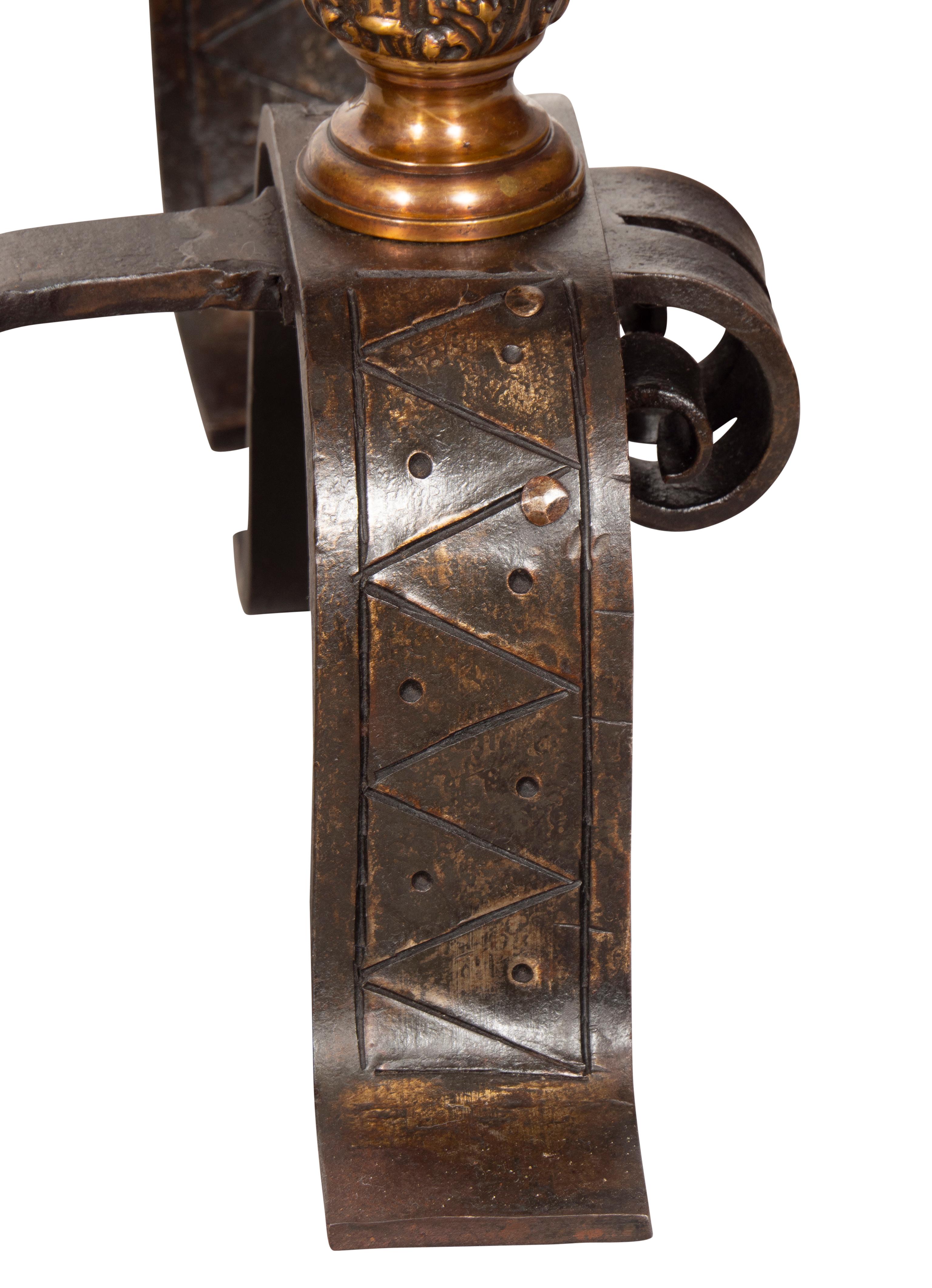 Bronze-Feuerböcke im Renaissance-Stil, Paar im Angebot 6