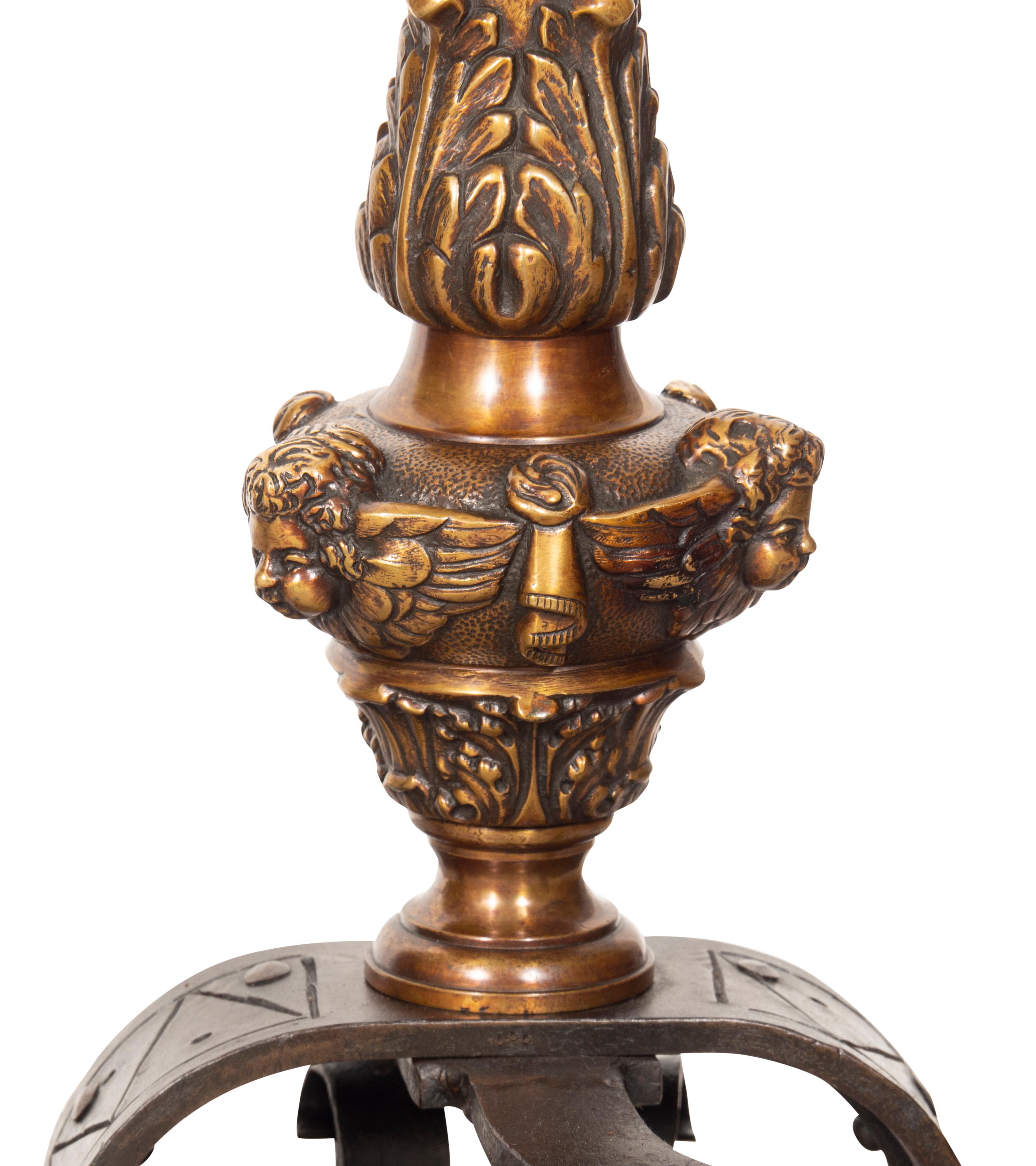 Bronze-Feuerböcke im Renaissance-Stil, Paar im Angebot 8