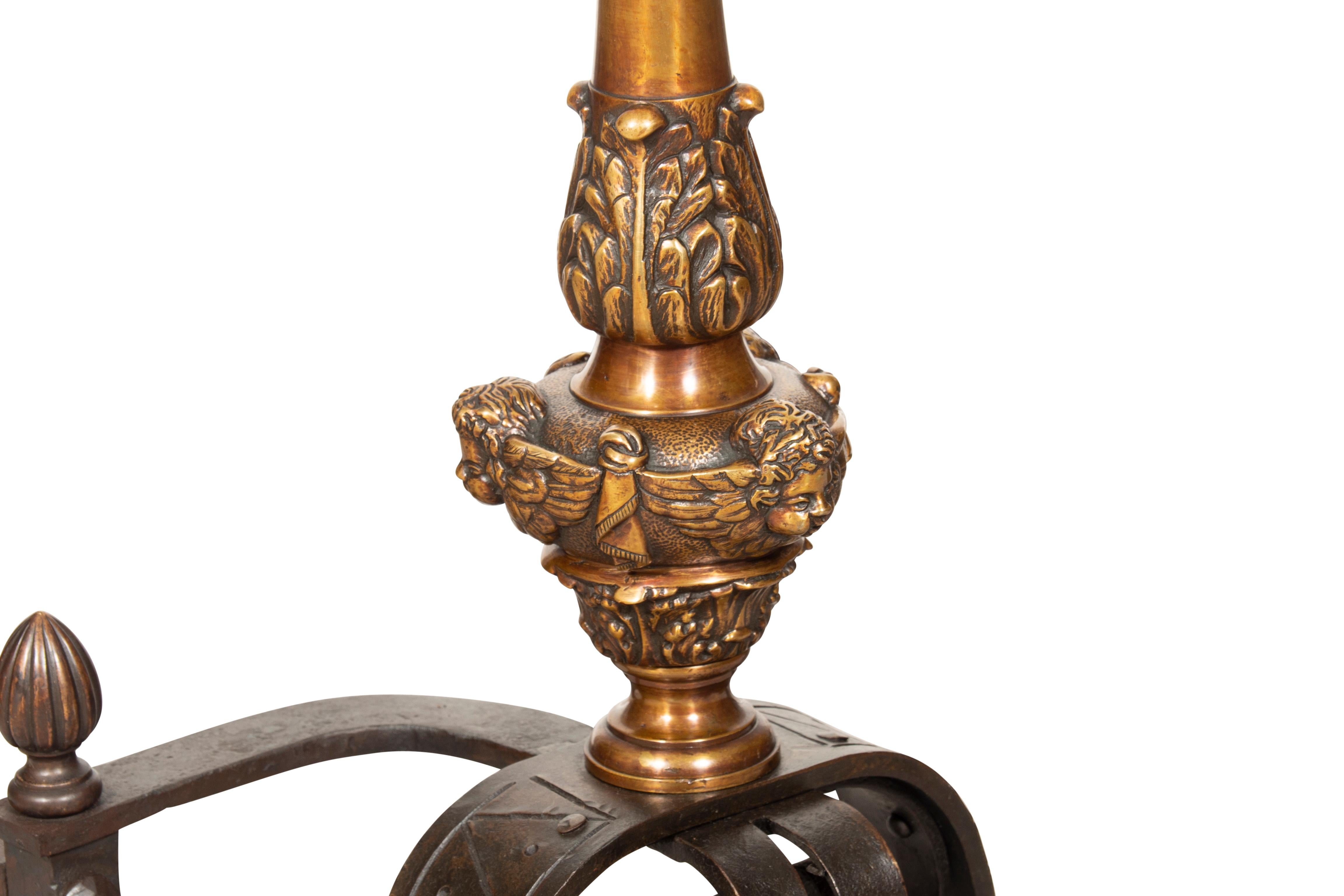 Bronze-Feuerböcke im Renaissance-Stil, Paar im Angebot 2