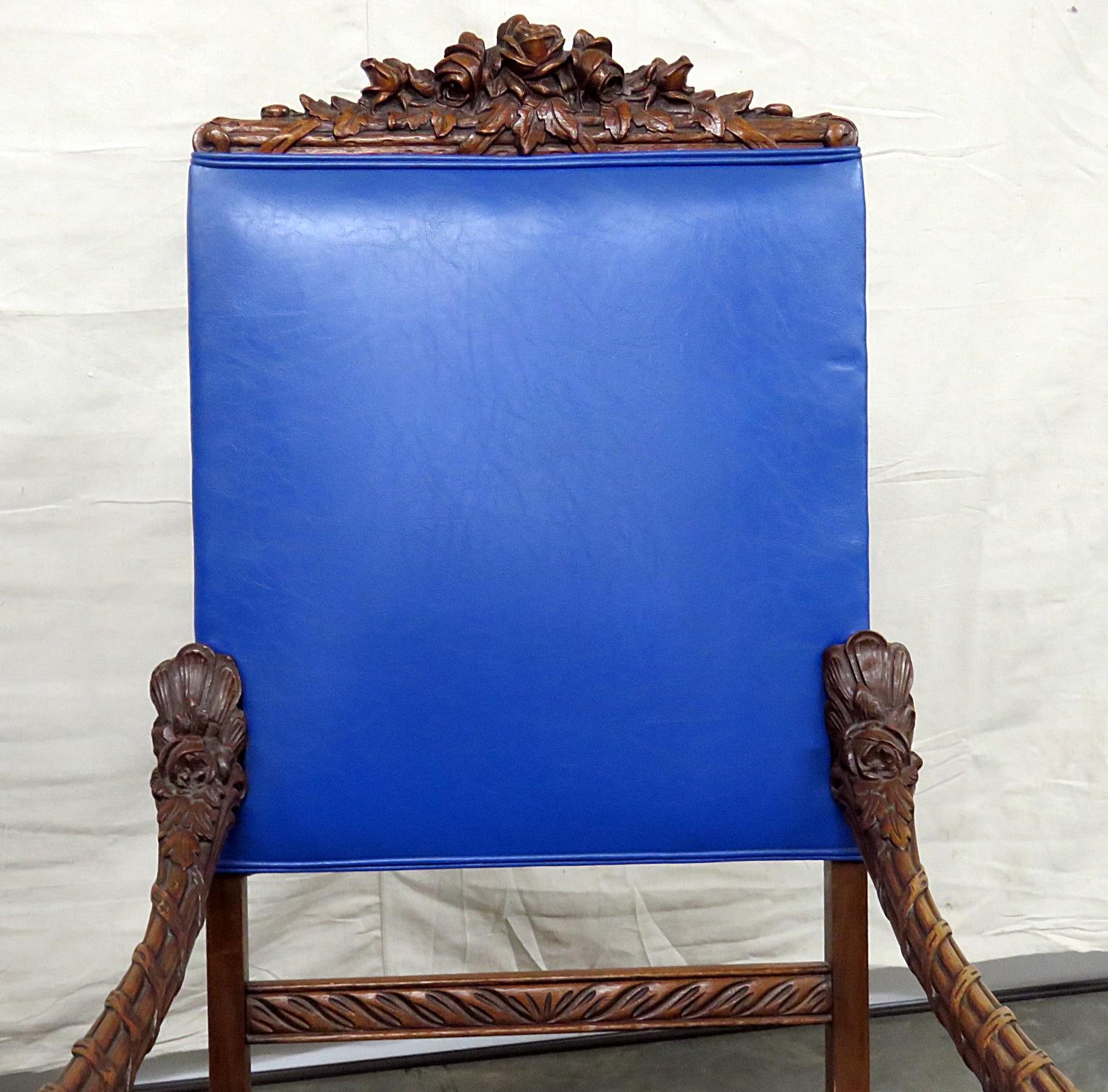 Pair of Renaissance Style Cherub Putti Throne Chairs Attributed to Horner In Good Condition For Sale In Swedesboro, NJ