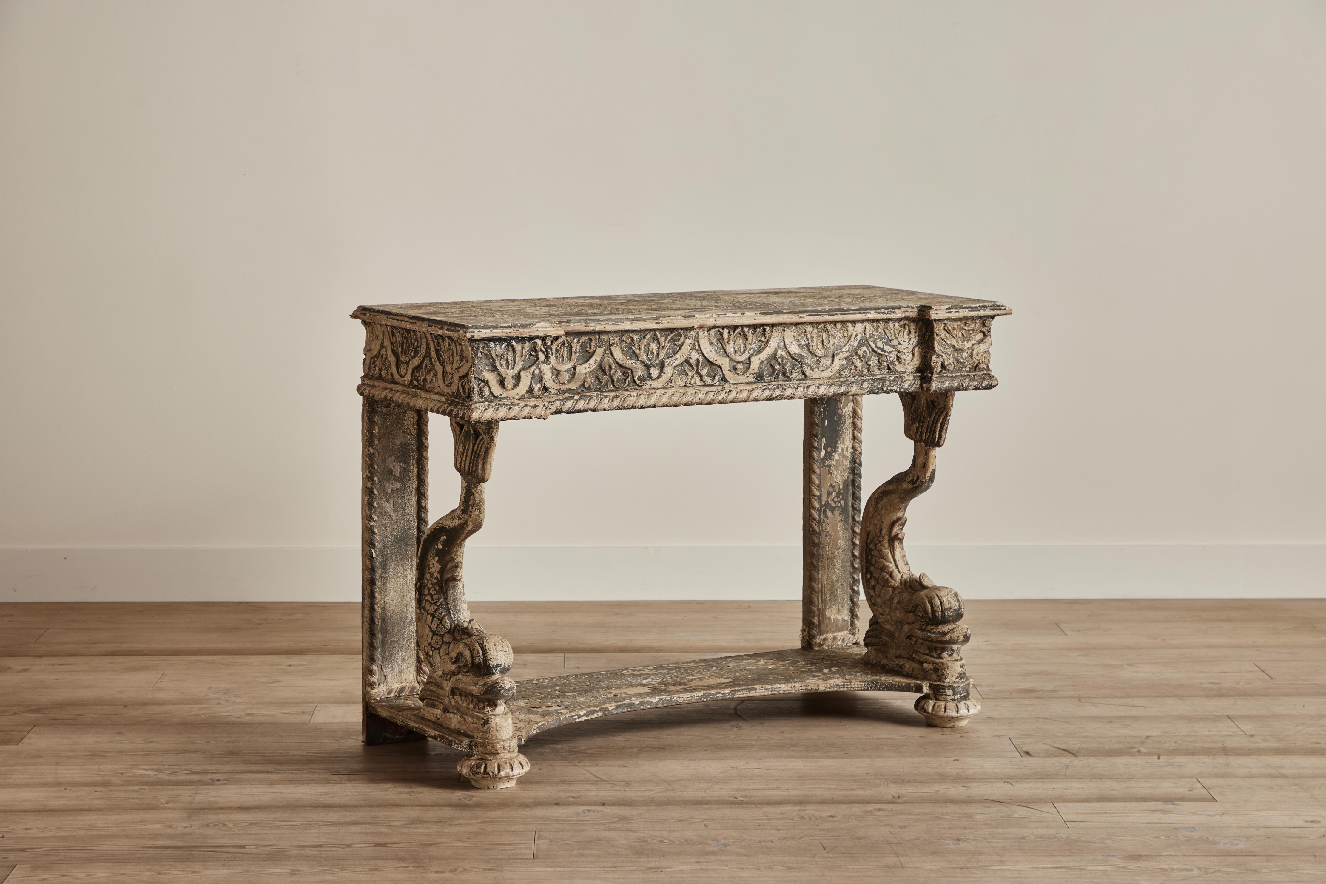 French Pair of Renaissance Style Console Tables For Sale